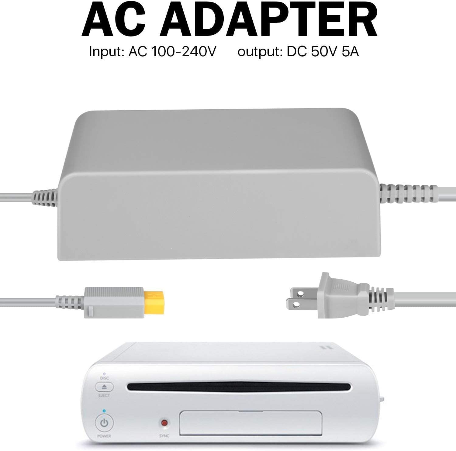 Original Nintendo Wii U Console AC Adapter Power Supply Charger - Replacement Charging Cable for WiiU Game System (Not for Wii) - Perfect for Home Gaming & Travel Use