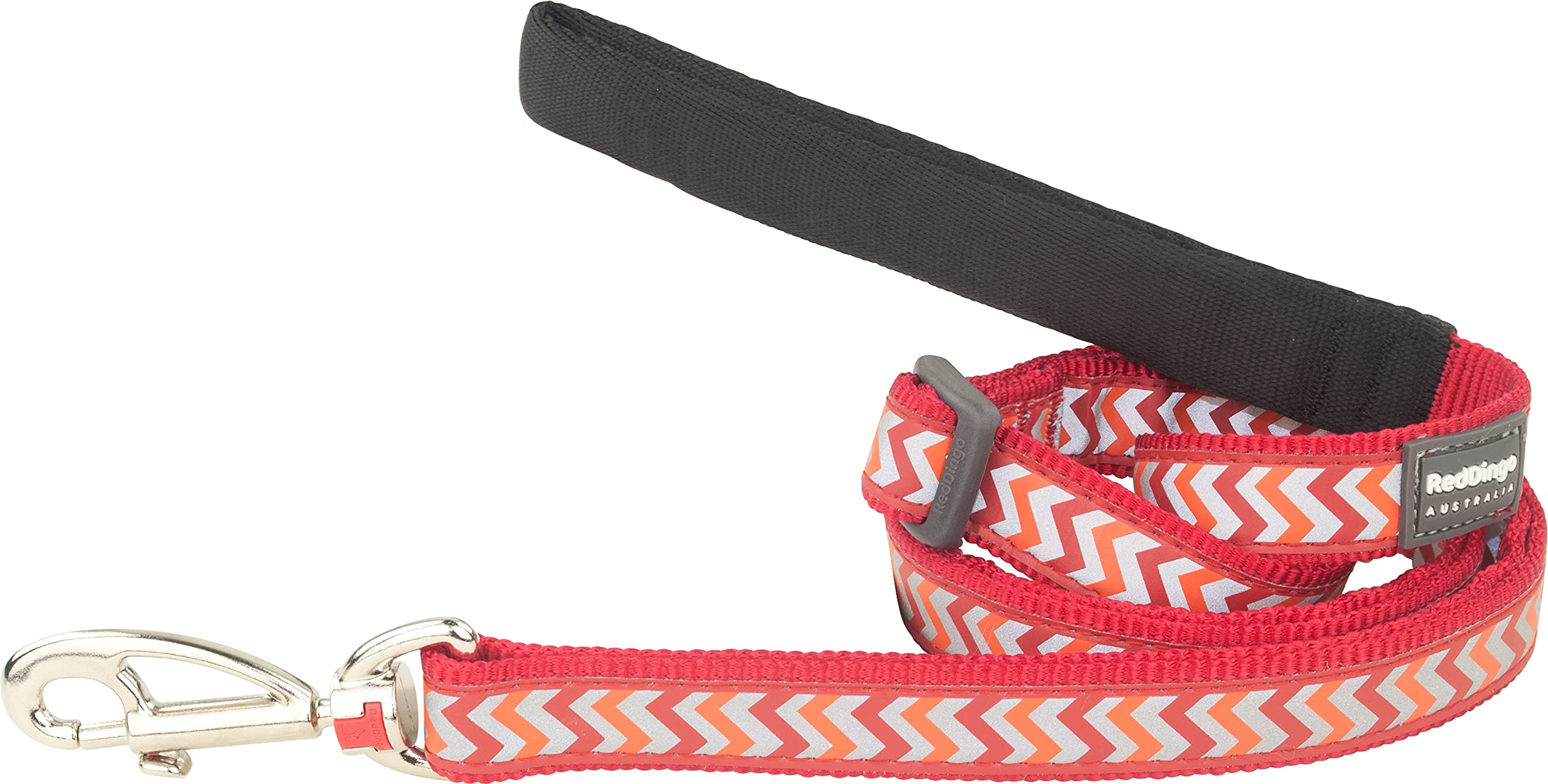 Red Dingo Reflective Ziggy Dog Lead for Small to Medium Dogs – High Visibility Safety Leash for Night Walks, Jogging, and Outdoor Adventures
