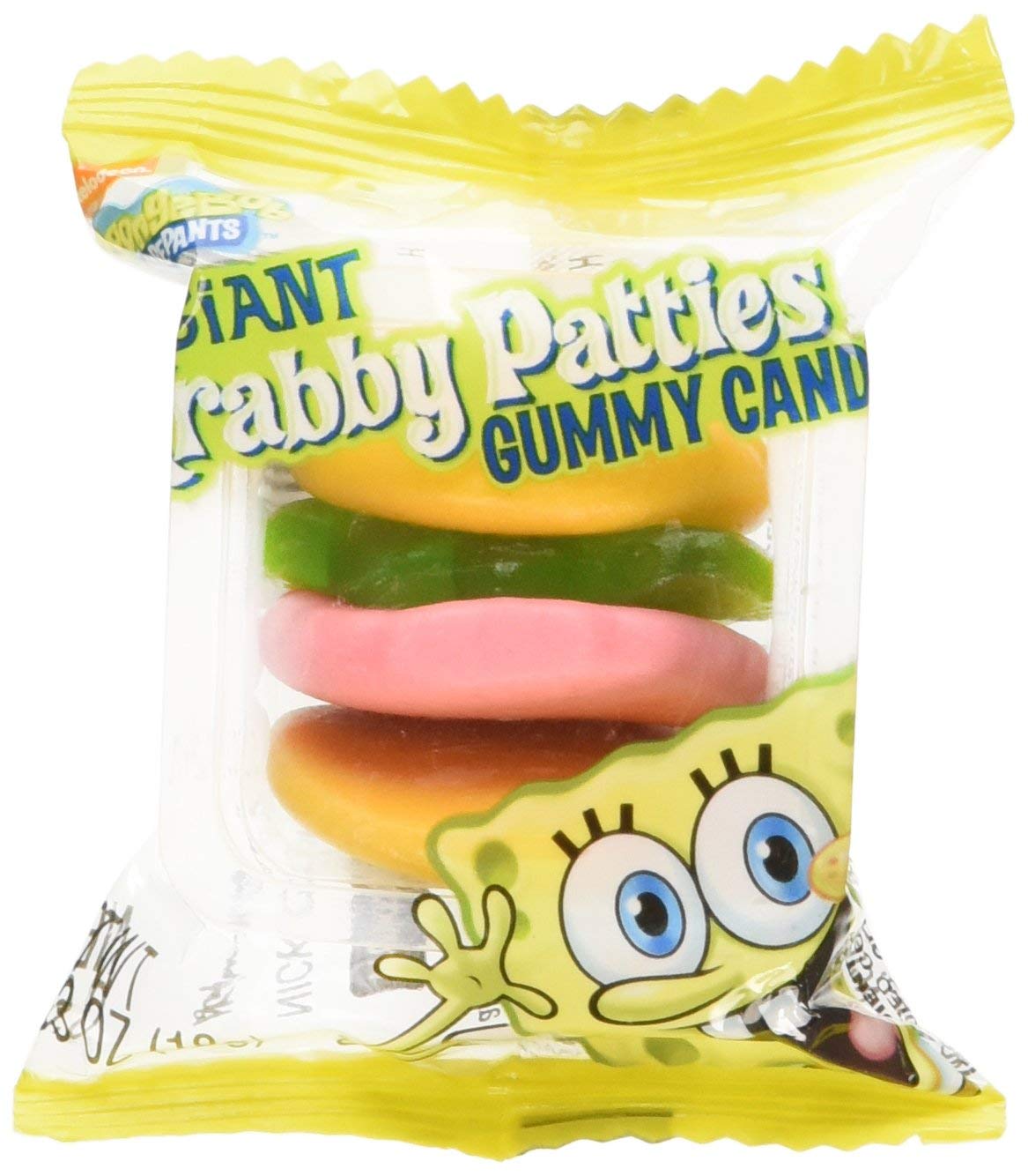 Nickelodeon SpongeBob SquarePants Gummy Krabby Patties Candy - 2.54oz (72g) Sweet & Chewy SpongeBob-Themed Treats - Perfect for Birthday Parties, Halloween & Kids Snacks