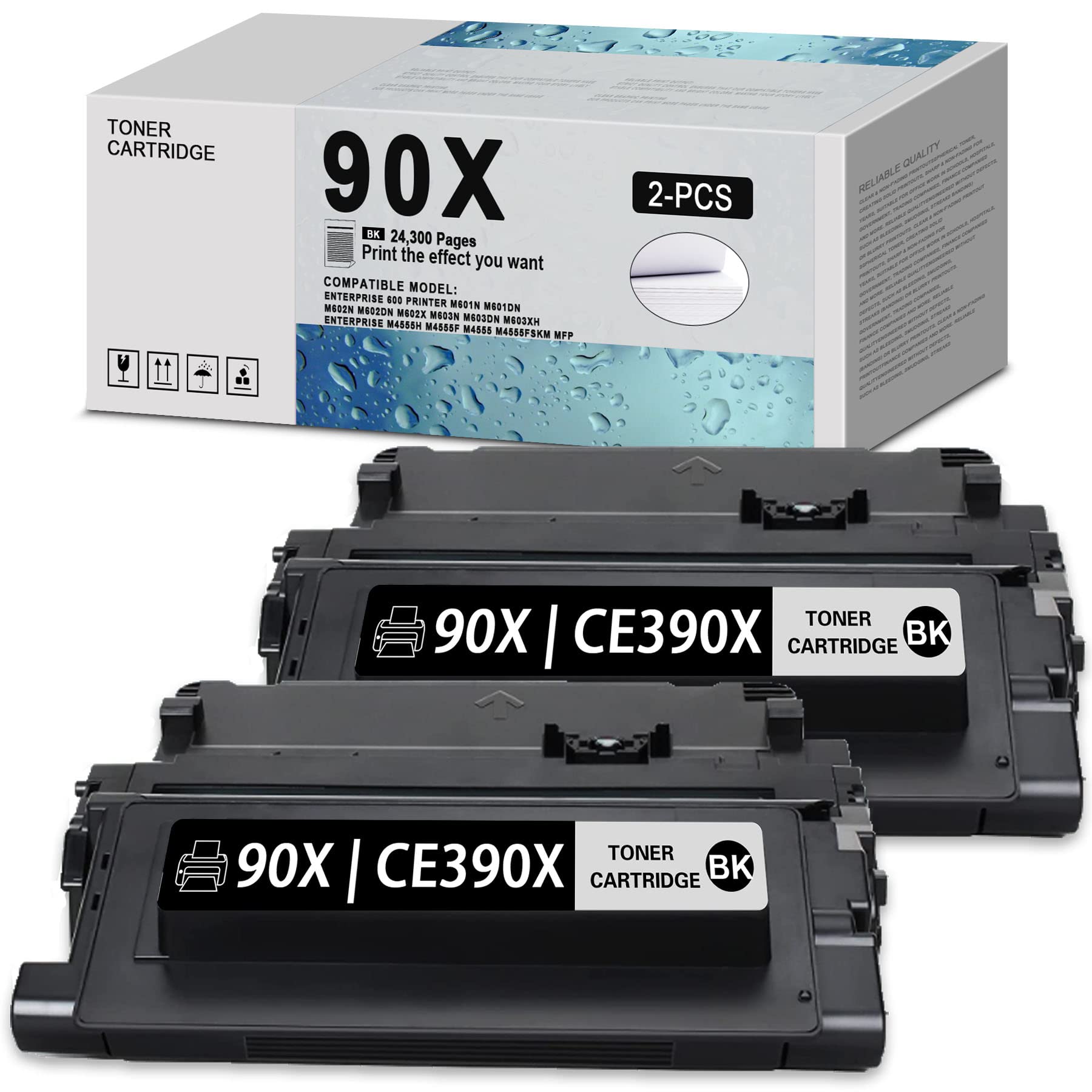 JZJBHGS CE390X Black Toner Cartridge - Compatible Replacement for HP Enterprise 600 M601n/M601dn/M602 Series/M603 Series/M4555 Printers - High Yield Printing for Office & Business Documents
