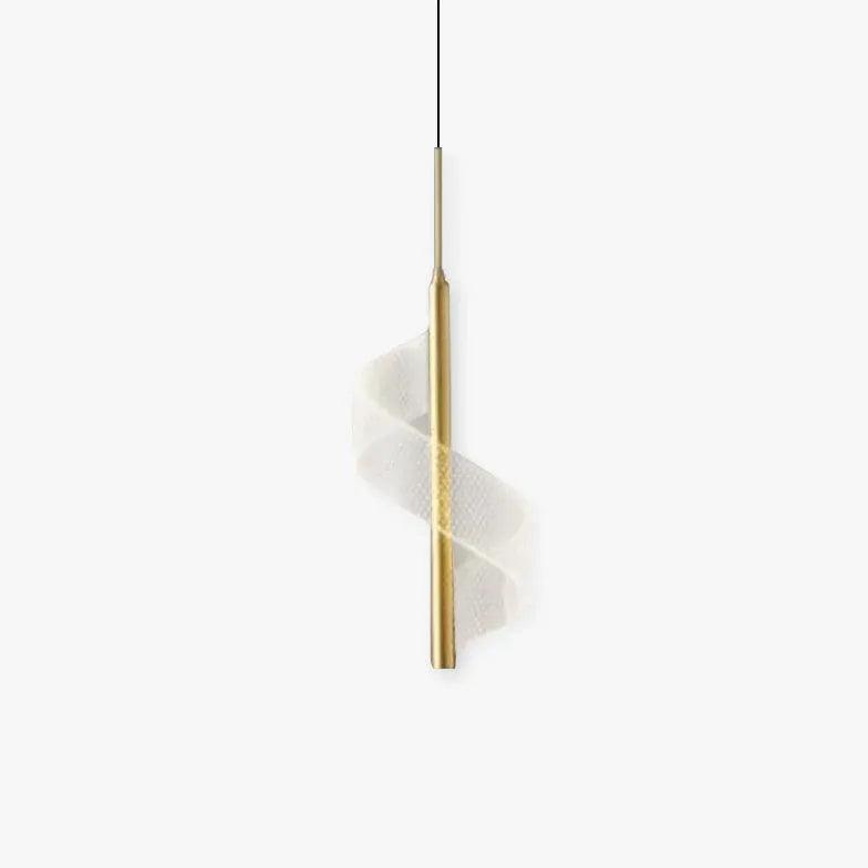 Elegant Gold Spiral Pendant Light for Bedroom - Modern Ceiling Fixture for Home Decor, Living Room, Dining Room, or Bedside Lighting