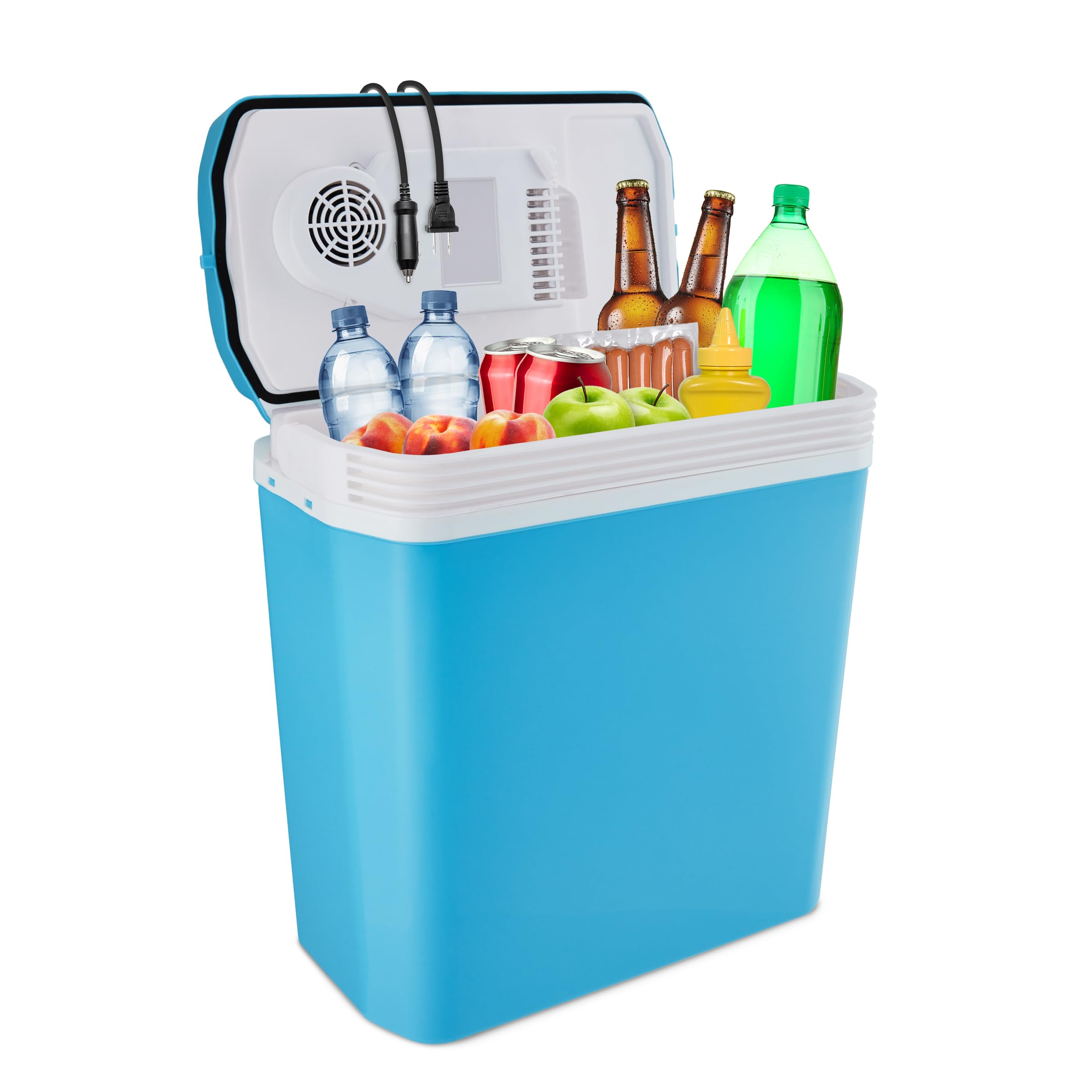 Ivation 24L Electric Cooler & Warmer - Portable Thermoelectric Fridge for Car, Truck, RV & Home | 110V AC & 12V DC Power | Perfect for Camping, Travel, Road Trips, Picnics & Outdoor Adventures
