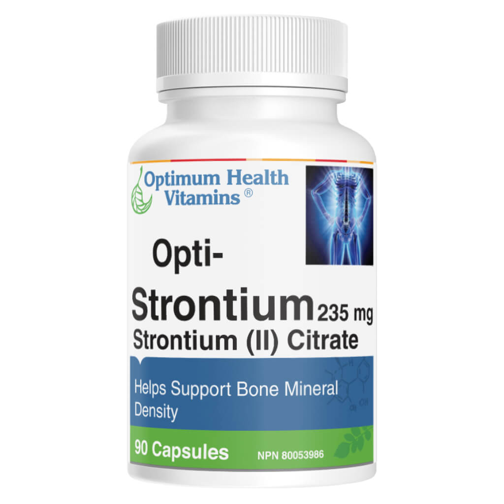 Opti Strontium Citrate 235 mg Supplement for Bone Health - Supports Strong Bones & Joints - Ideal for Osteoporosis Prevention & Bone Density Support