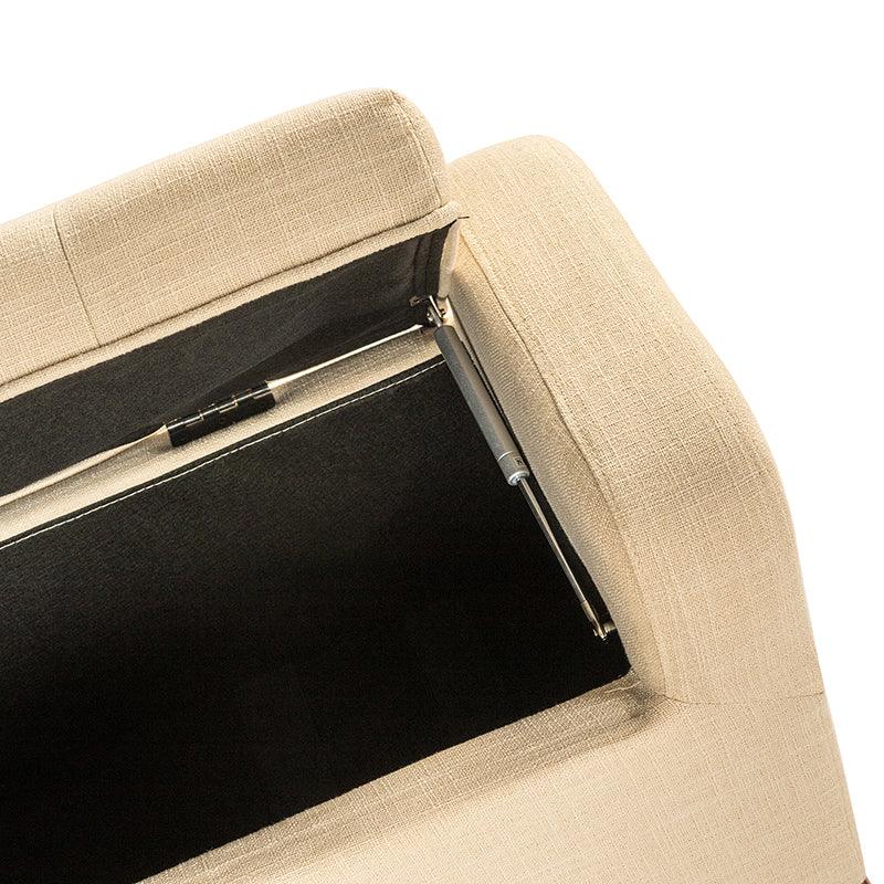 Clover Upholstered Flip Top Storage Bench - Stylish Ottoman with Hidden Storage for Living Room, Bedroom & Entryway - Perfect for Home Organization & Extra Seating