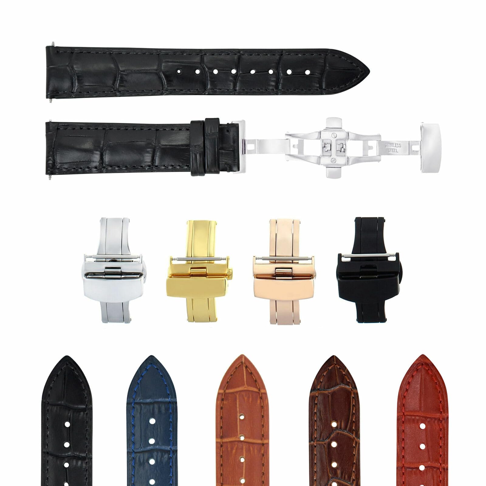 24mm Rubber Watch Band Strap for Sony SmartWatch 2 - Durable Brushed Stainless Steel Buckle Replacement Band - Perfect for Fitness, Swimming & Everyday Wear