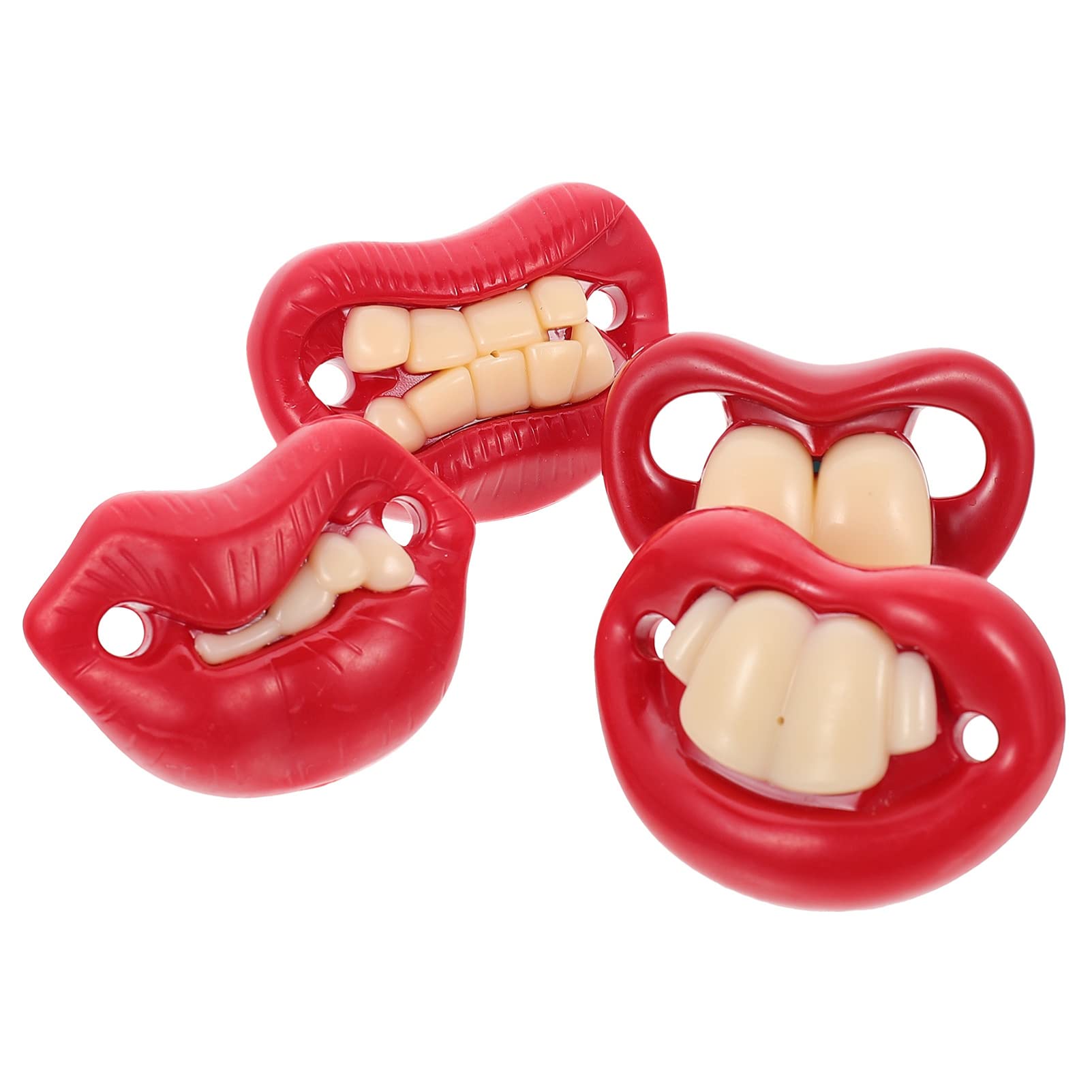 ABOOFAN 4-Pack Funny Halloween Baby Pacifiers - Cute Infant Soother & Teether for Newborns & Toddlers (Red) - Perfect for Halloween Costumes, Photo Shoots & Everyday Use