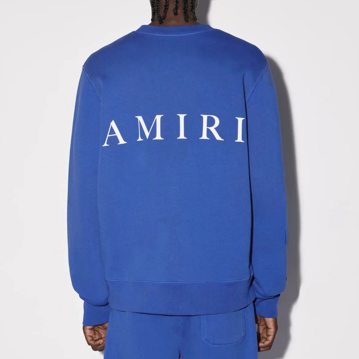 Amiri Blue Logo Crewneck Sweatshirt for Men - Stylish Casual Pullover for Streetwear & Everyday Outfits