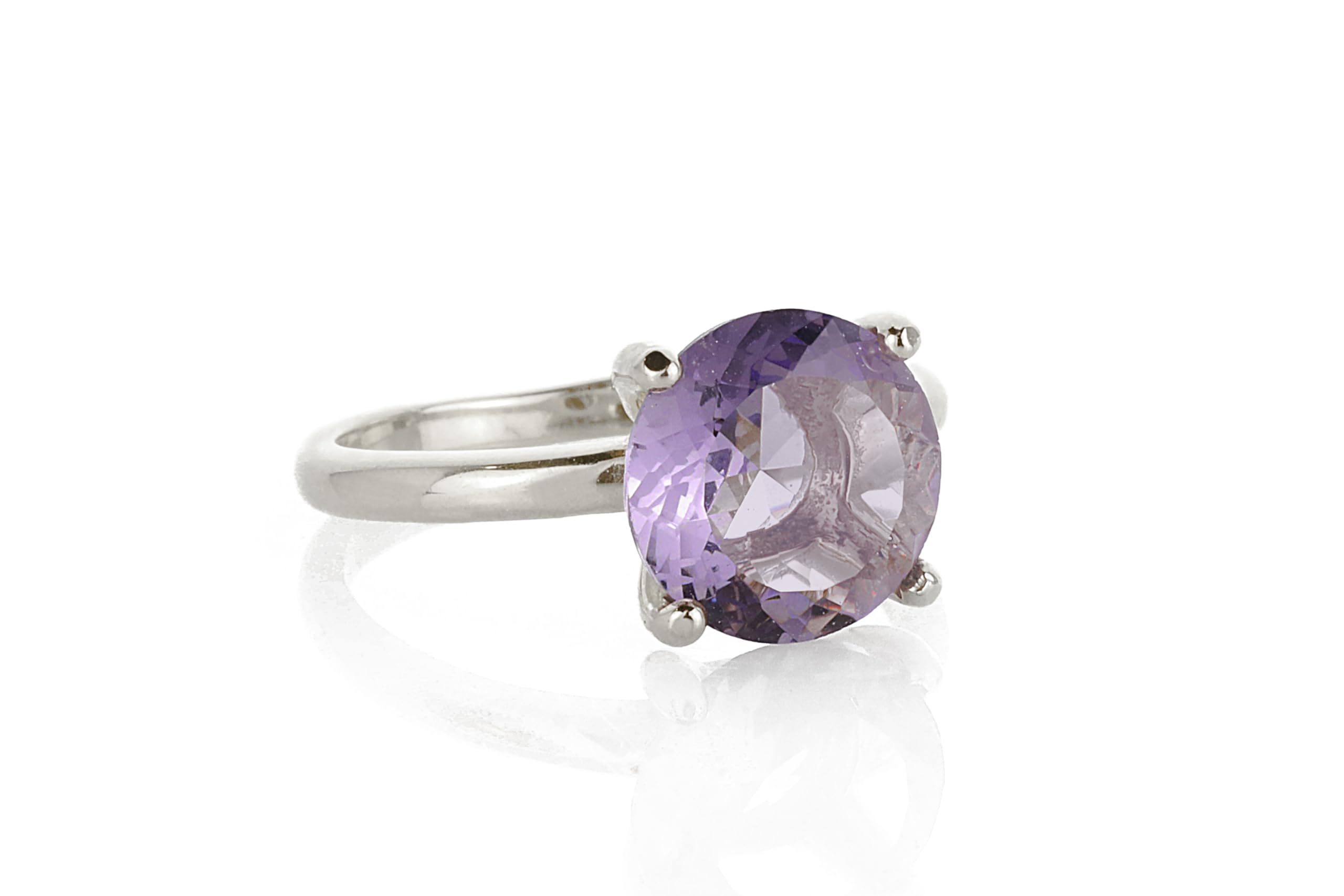 14K Rose Gold Amethyst Ring for Women - February Birthstone Jewelry with Prong Setting - Elegant Engagement & Promise Ring - Perfect for Valentine's Day, Anniversary & Special Occasions