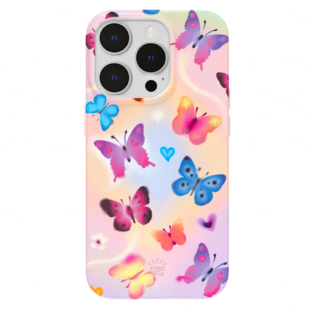 Aura Butterfly iPhone Case - Elegant Floral Design Protective Cover for iPhone 12/13/14/15 Pro Max - Perfect for Everyday Use, Travel & Special Occasions
