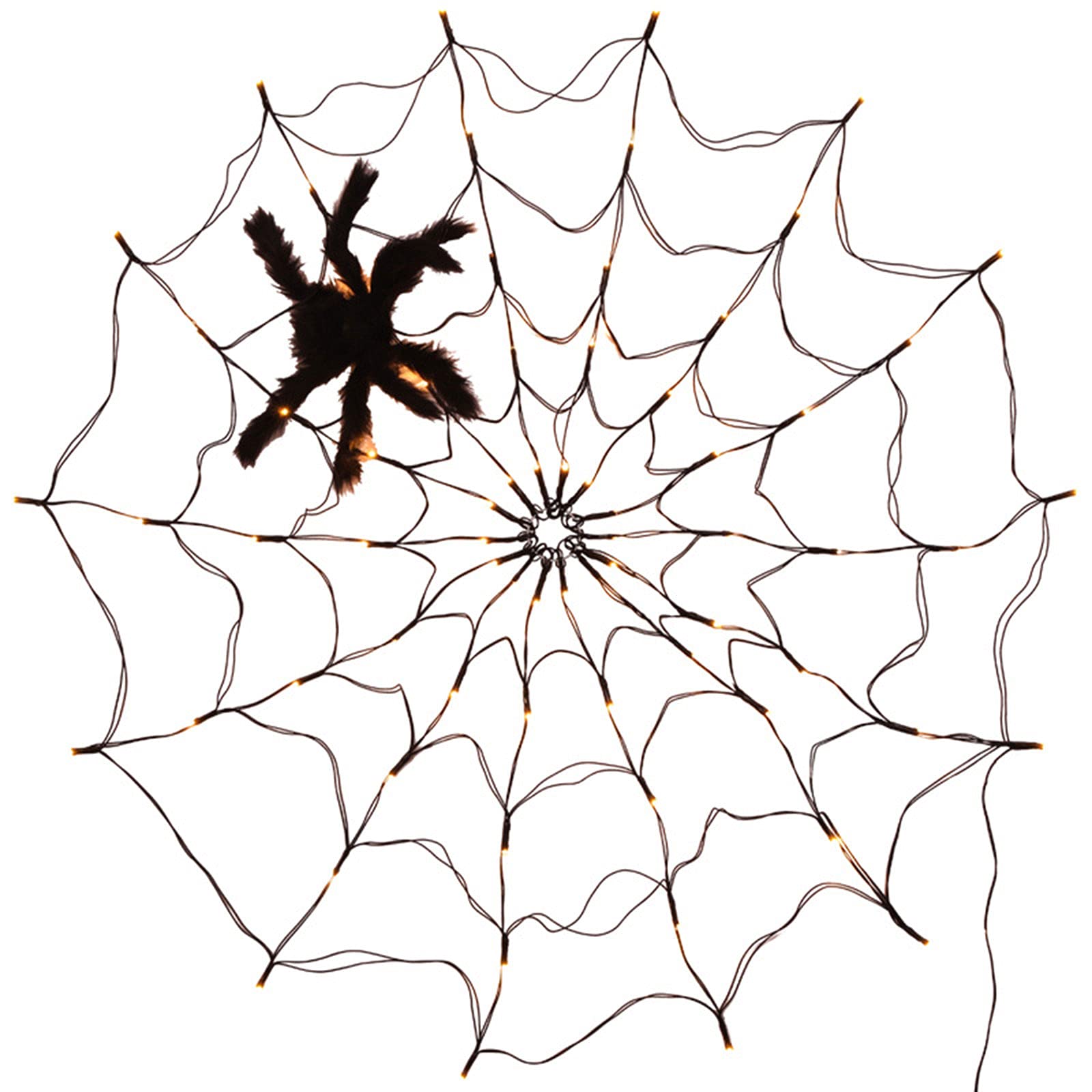 YLSZHY 70 LED Halloween Spider Web Light - Waterproof Orange LED Lights for Indoor & Outdoor Use in Garden, Yard, Home, Patio (USB Powered) - Perfect for Halloween Decorations, Parties, and Spooky Atmosphere