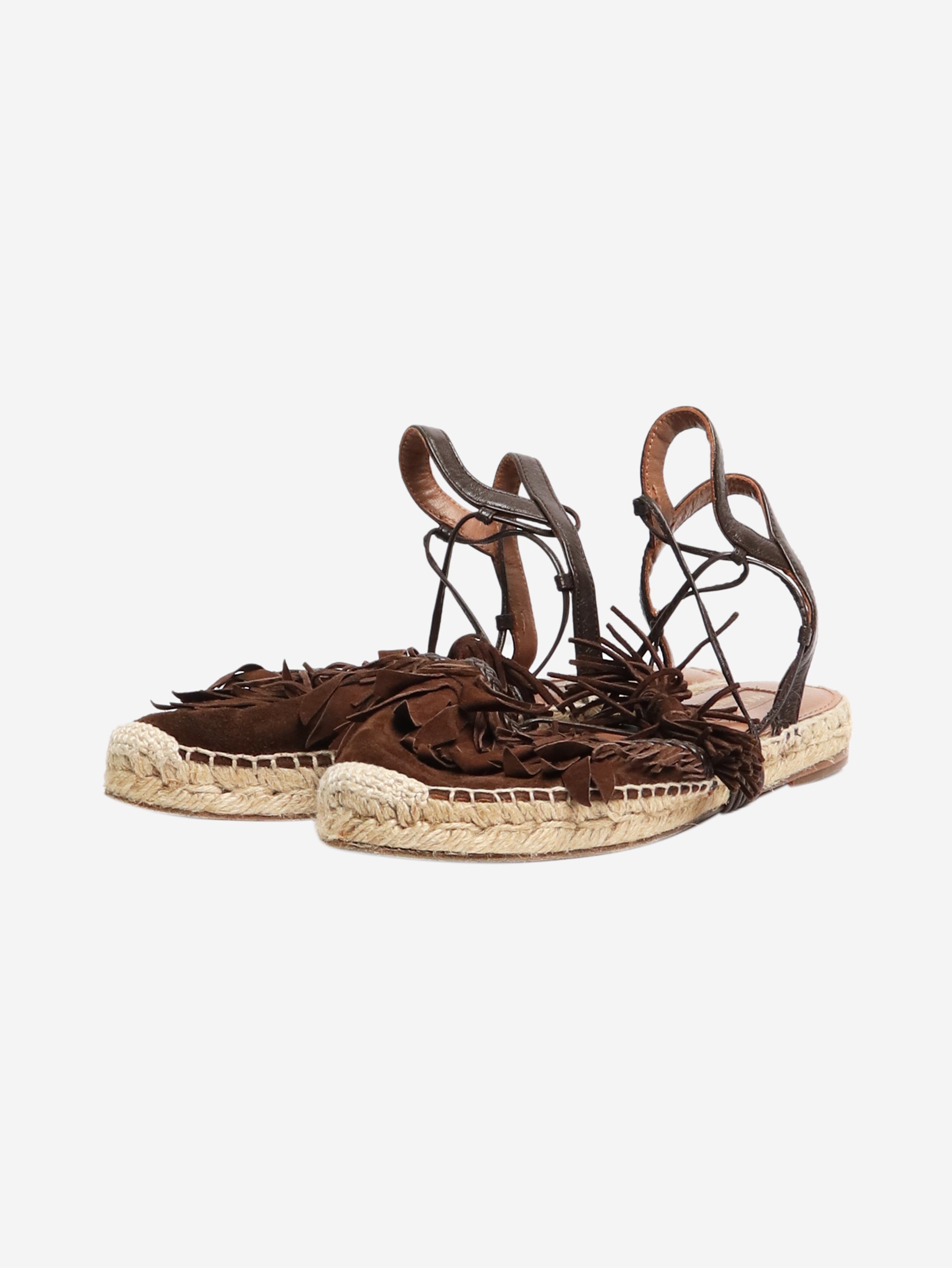 Women's Brown Suede Espadrilles - Size EU 38 (UK 5) | Comfortable Summer Casual Shoes for Beach, Vacation & Everyday Wear
