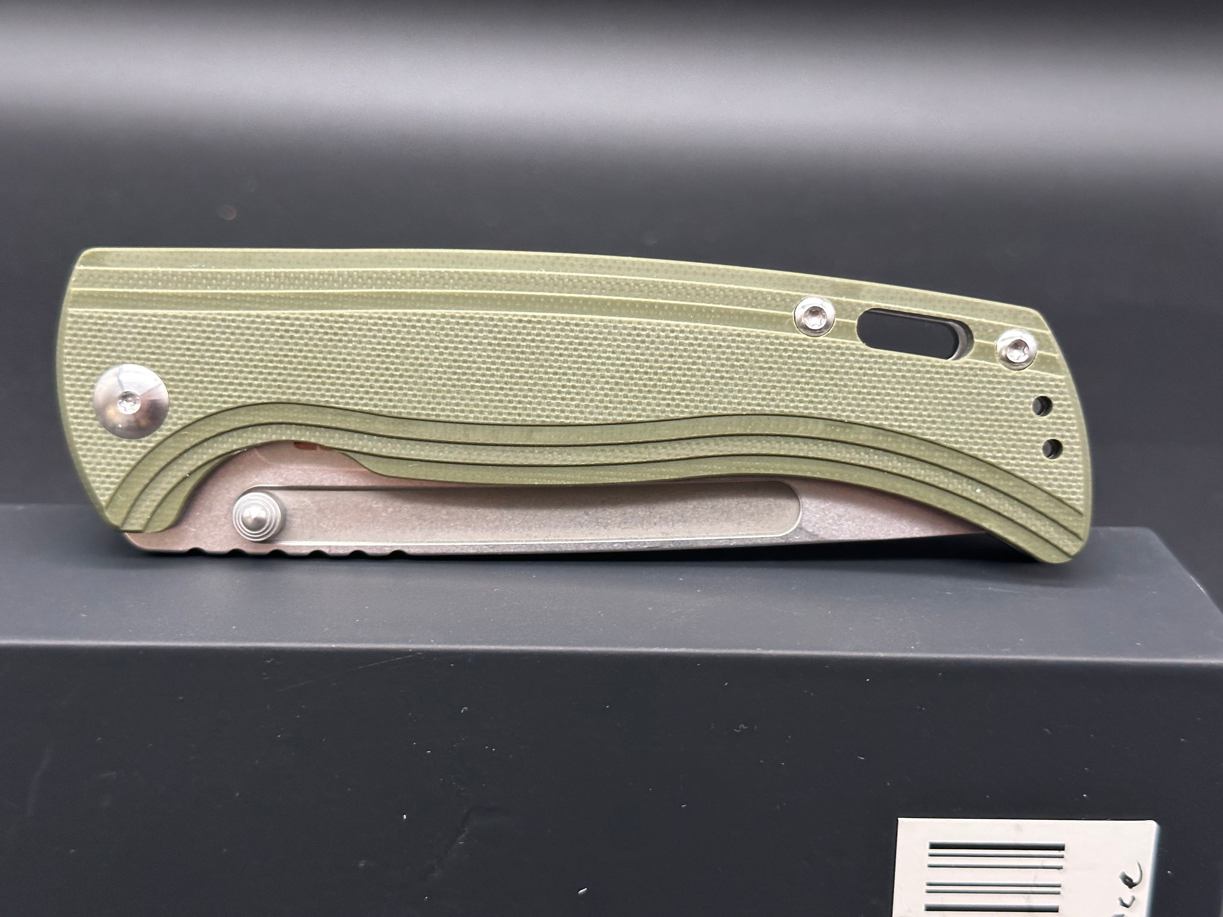 CJRB RESOURCE Folding Knife - Green G10 Handle, AR-RPM9 Steel Blade - EDC Pocket Knife for Camping, Hiking & Outdoor Adventures