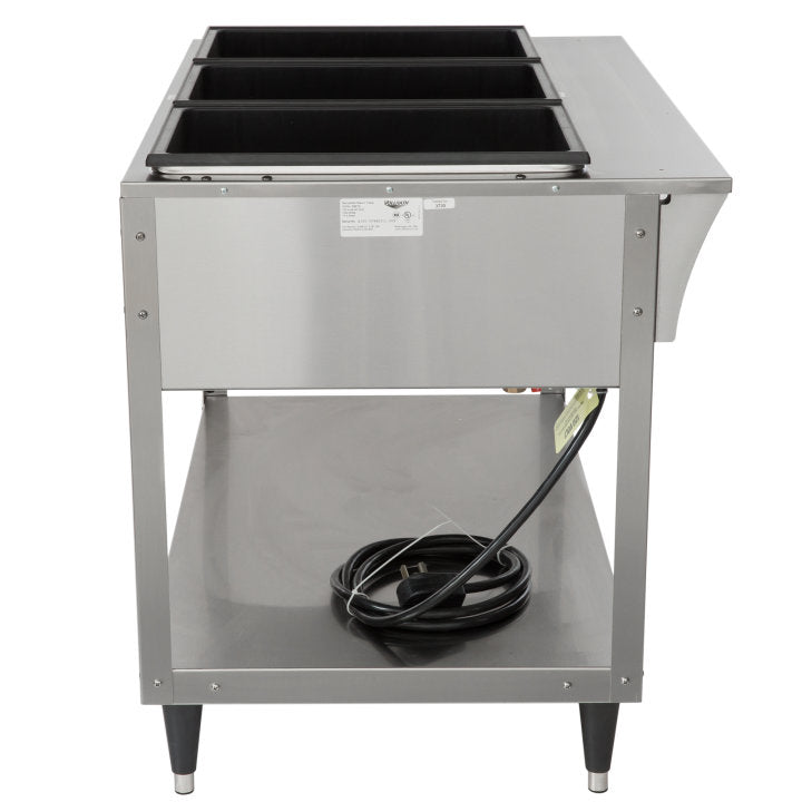Vollrath ServeWell SL-46 Commercial Hot Food Table with 3 Wells & Undershelf - 120V 2100W Electric Buffet Warmer for Restaurants, Catering & Events