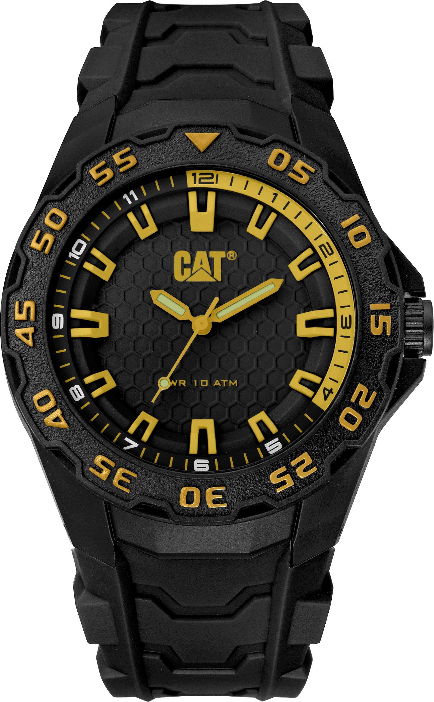 CAT Motion 2020 Men's Watch - 45.5mm Polycarbonate Case with Rubber Strap for Sports & Outdoor Activities