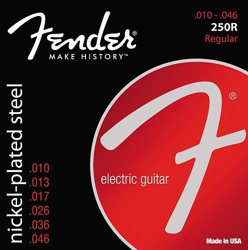 Fender 250R Nickel Plated Steel Electric Guitar Strings 10-46 Gauge (3 Sets) - Perfect for Rock, Blues & Studio Recording