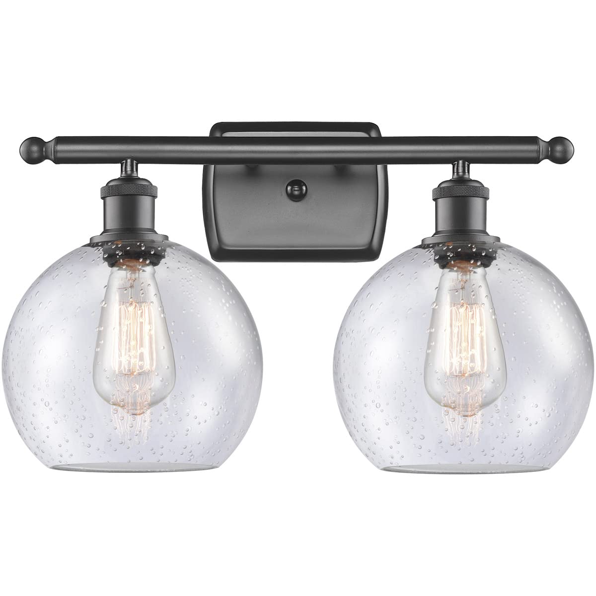 Athens 2-Light Bathroom Vanity Light in Oil Rubbed Bronze - Ballston Collection LED Fixture for Modern Bathrooms | Perfect for Master Bath, Powder Room & Spa Lighting