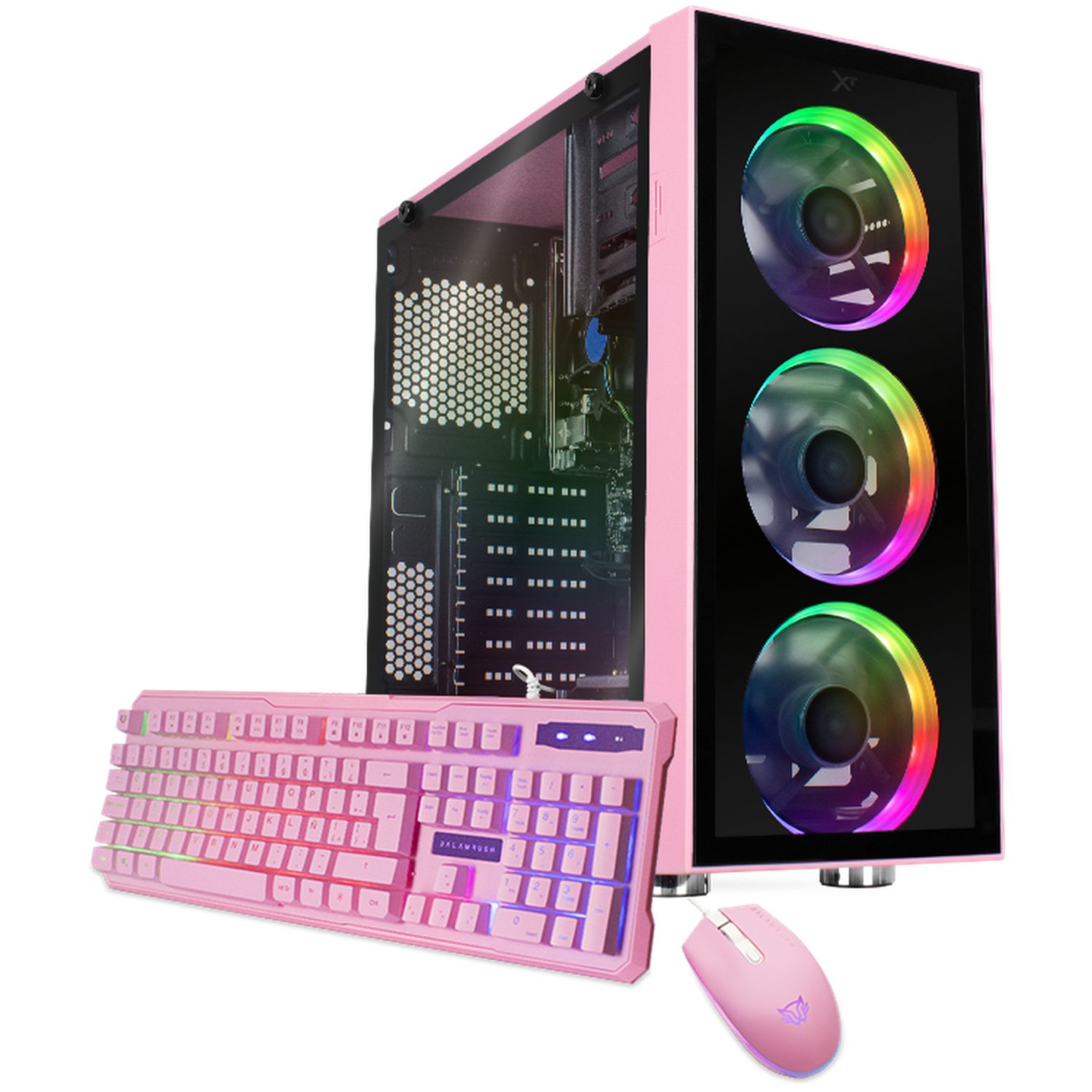Xtreme Gaming PC - Intel Core i7, 16GB RAM, 240GB SSD + 3TB HDD, RGB Lighting, WiFi, Pink Case - Perfect for Esports, Streaming & High-End Gaming