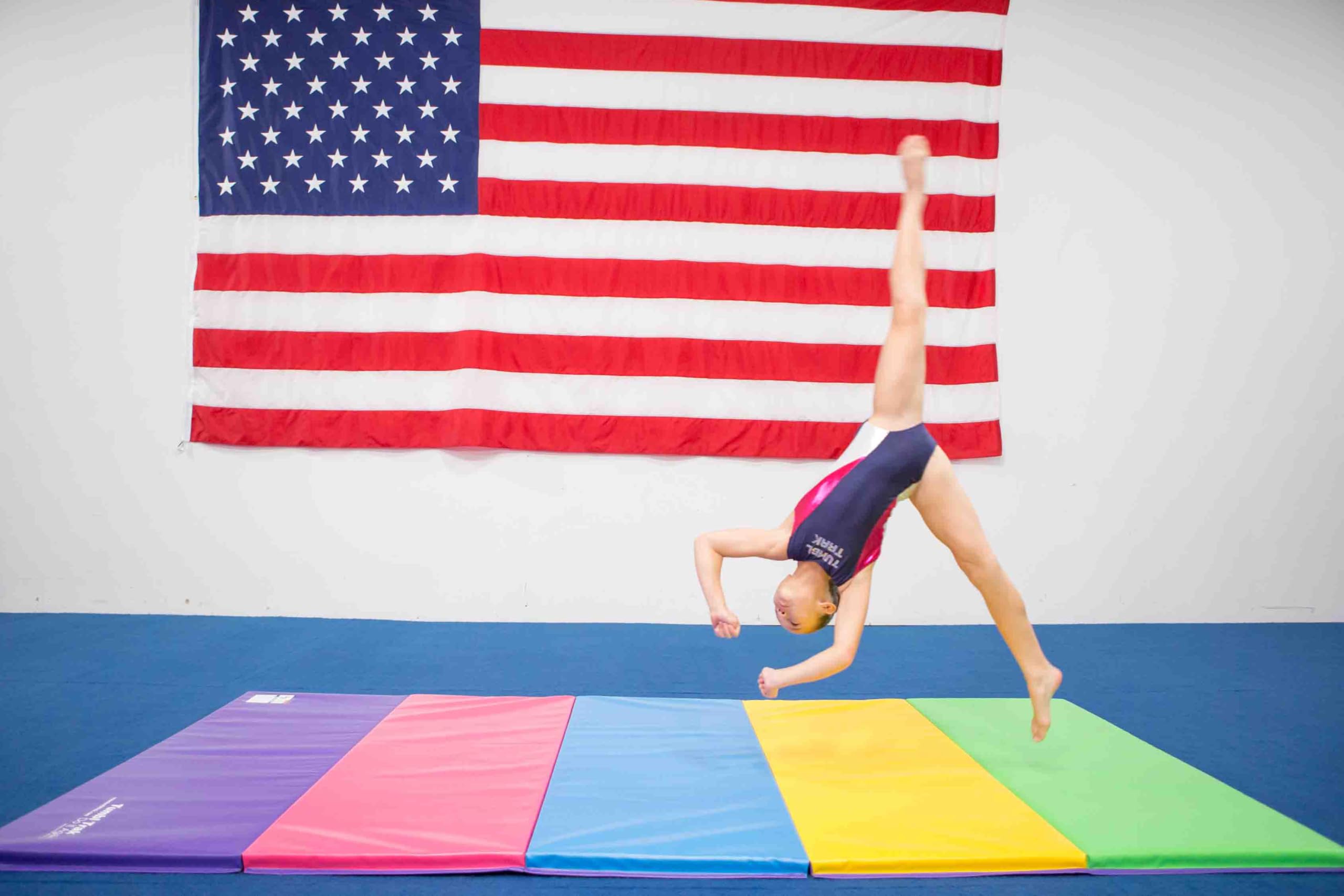 Tumbl Trak Gymnastics Folding Tumbling Panel Mat - Portable Training Mat for Home & Gym Use - Perfect for Gymnastics, Cheerleading & Tumbling Practice