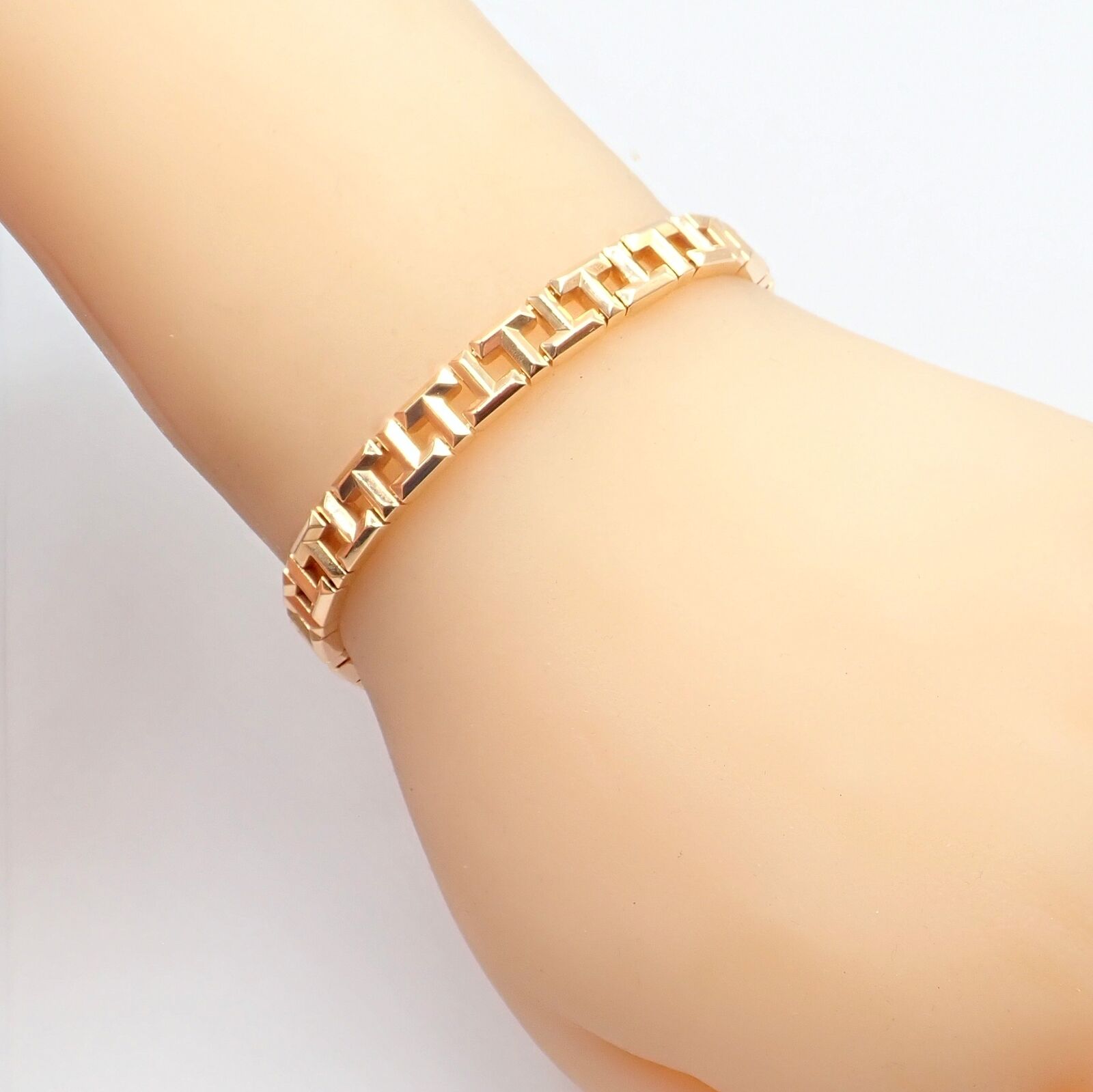 Authentic Tiffany & Co 18k Rose Gold T Chain Link Bracelet for Women - Luxury Jewelry Gift for Anniversary, Birthday & Special Occasions