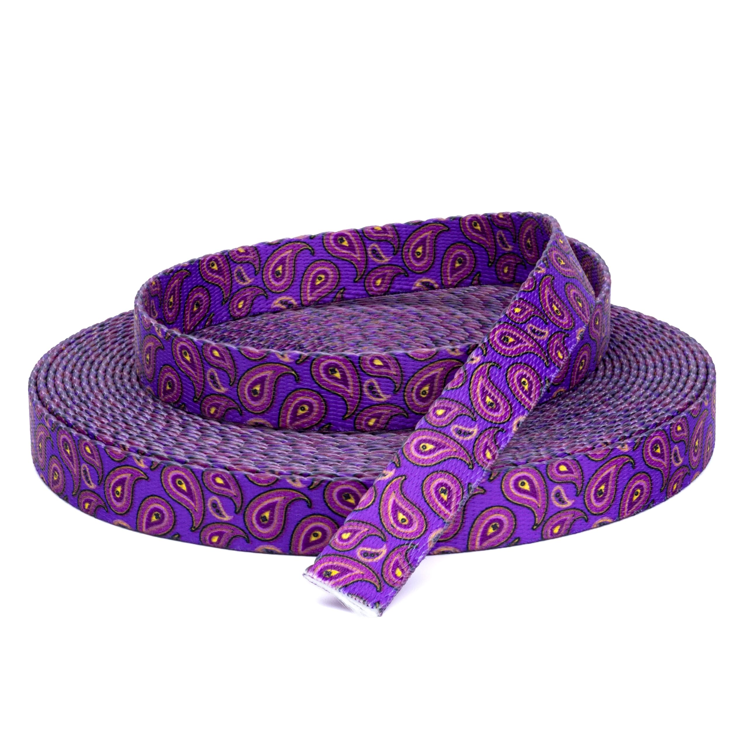 Country Brook Design - Purple Paisley Polyester Webbing for DIY Crafts, Sewing Projects & Home Decor | Durable Fabric Strapping for Handbags, Belts & Accessories
