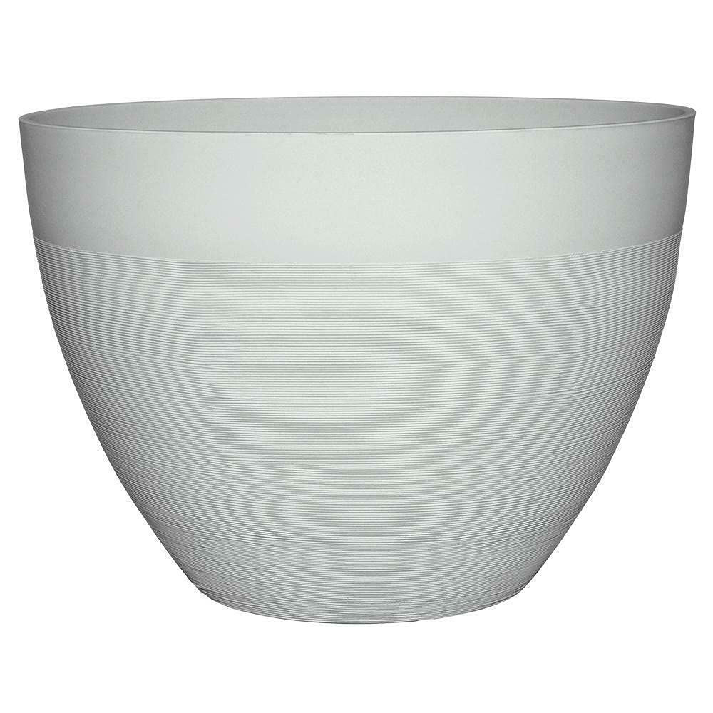 20 Inch Starlight White Resin Planter with Drainage Holes - Indoor/Outdoor Flower Pots for Plants, Succulents, Herbs - Perfect for Home, Garden, Patio, and Office Decor