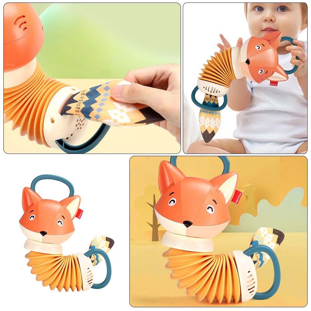 Kid Fox Concertina Toy - 1pc Orange Plastic Accordion Musical Instrument for Toddlers & Kids | Early Learning, Birthday Gift, Preschool Music Education