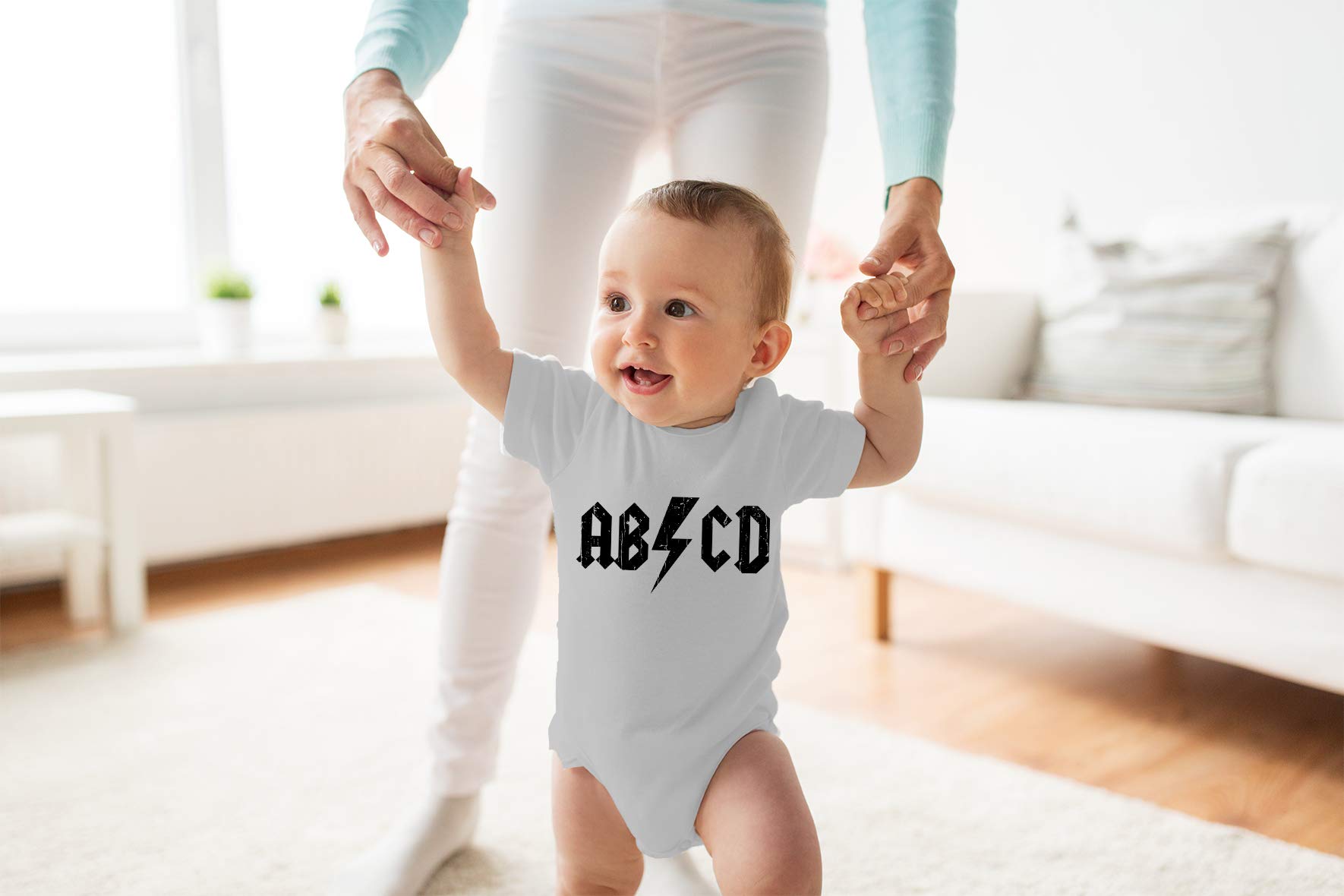 Funny Baby Bodysuit with ABCD Alphabet Rock & Roll Design - Cute Newborn Outfits for Baby Boys | Perfect for Playtime, Photo Shoots & Everyday Wear