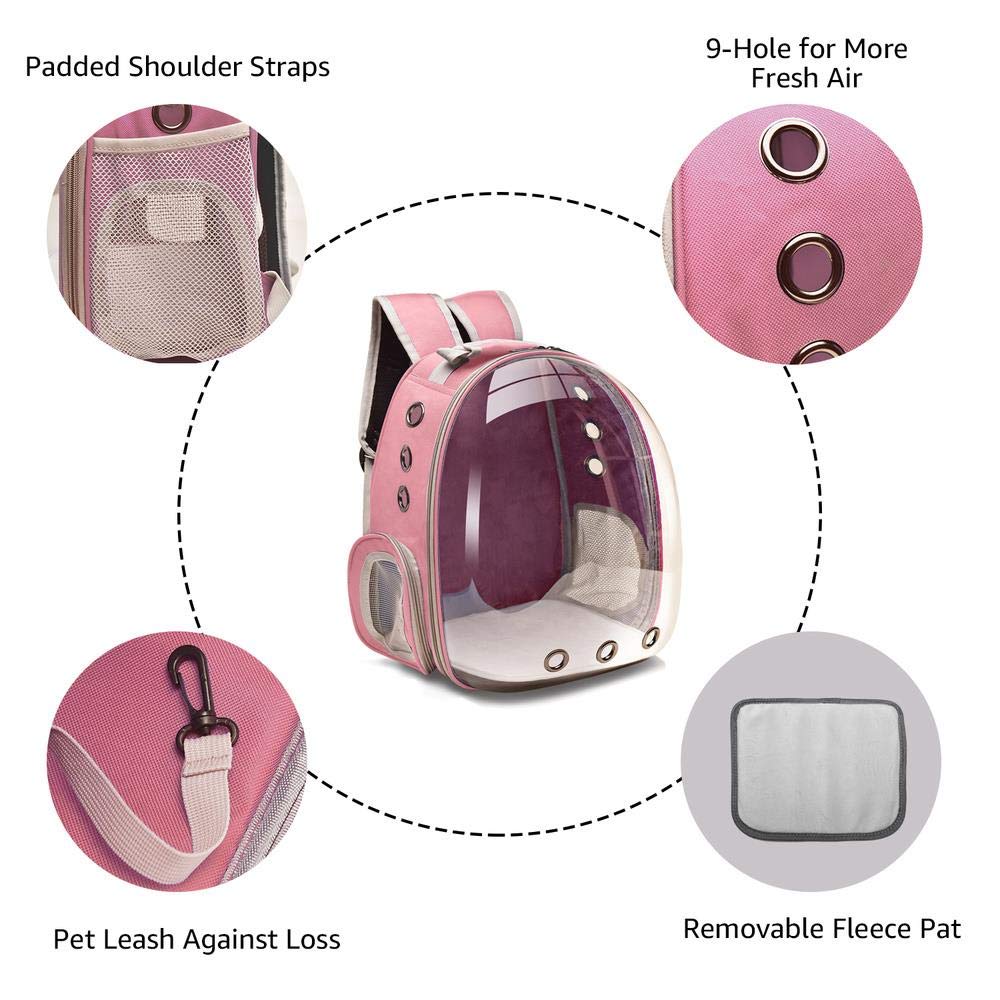Breathable Cat Carrier Backpack - Portable Pet Travel Bag for Small Dogs & Cats, Space Capsule Design, Black | Ideal for Air Travel, Vet Visits & Outdoor Adventures