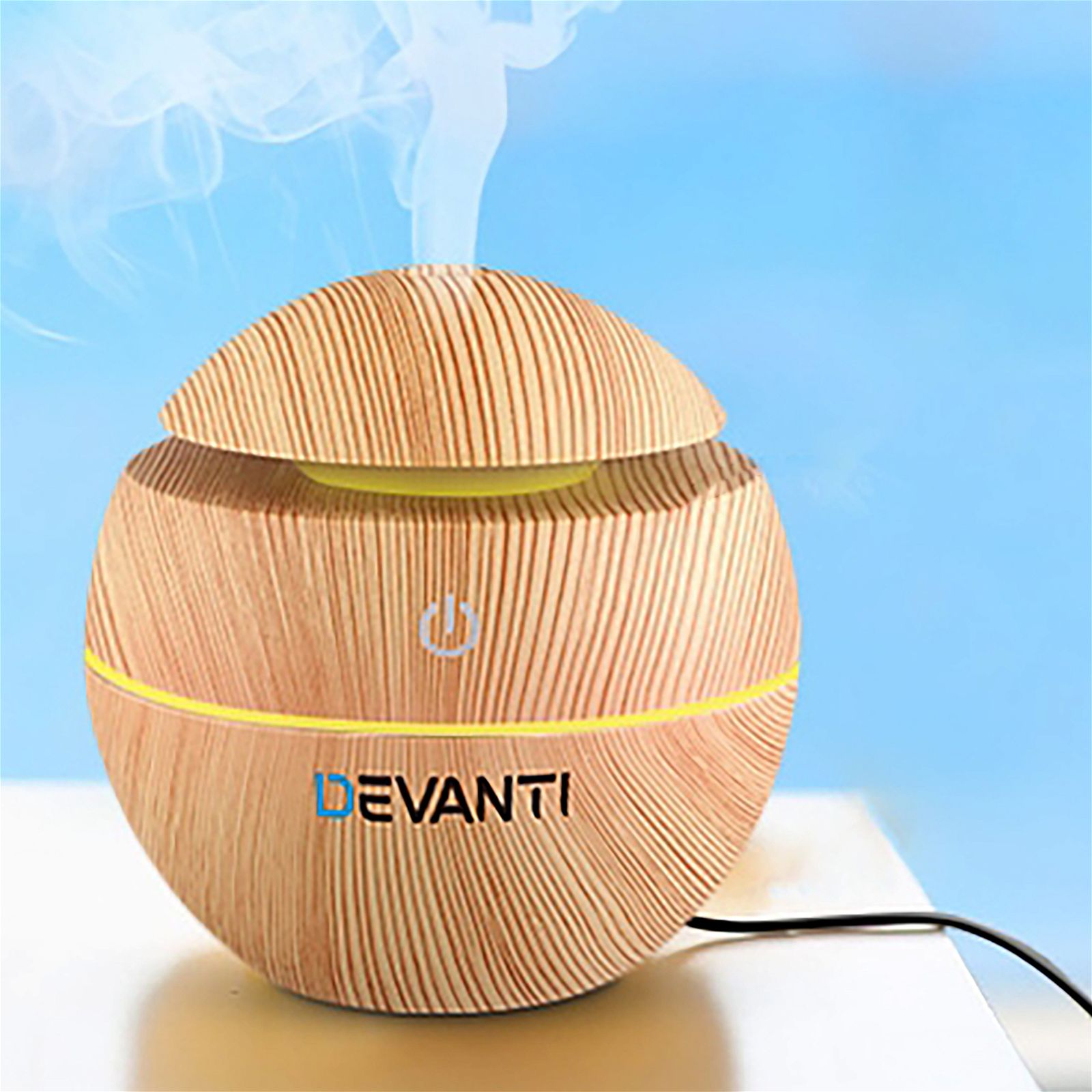 Devanti 130ml Aromatherapy Essential Oil Diffuser with LED Light - Air Humidifier for Home, Office, Yoga & Spa Relaxation
