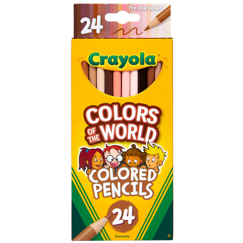 24-Piece Crayola Colors of the World Colored Pencils Set - Skin Tone Variety for Kids 3+ | Perfect for School, Art Projects & Multicultural Drawing Activities