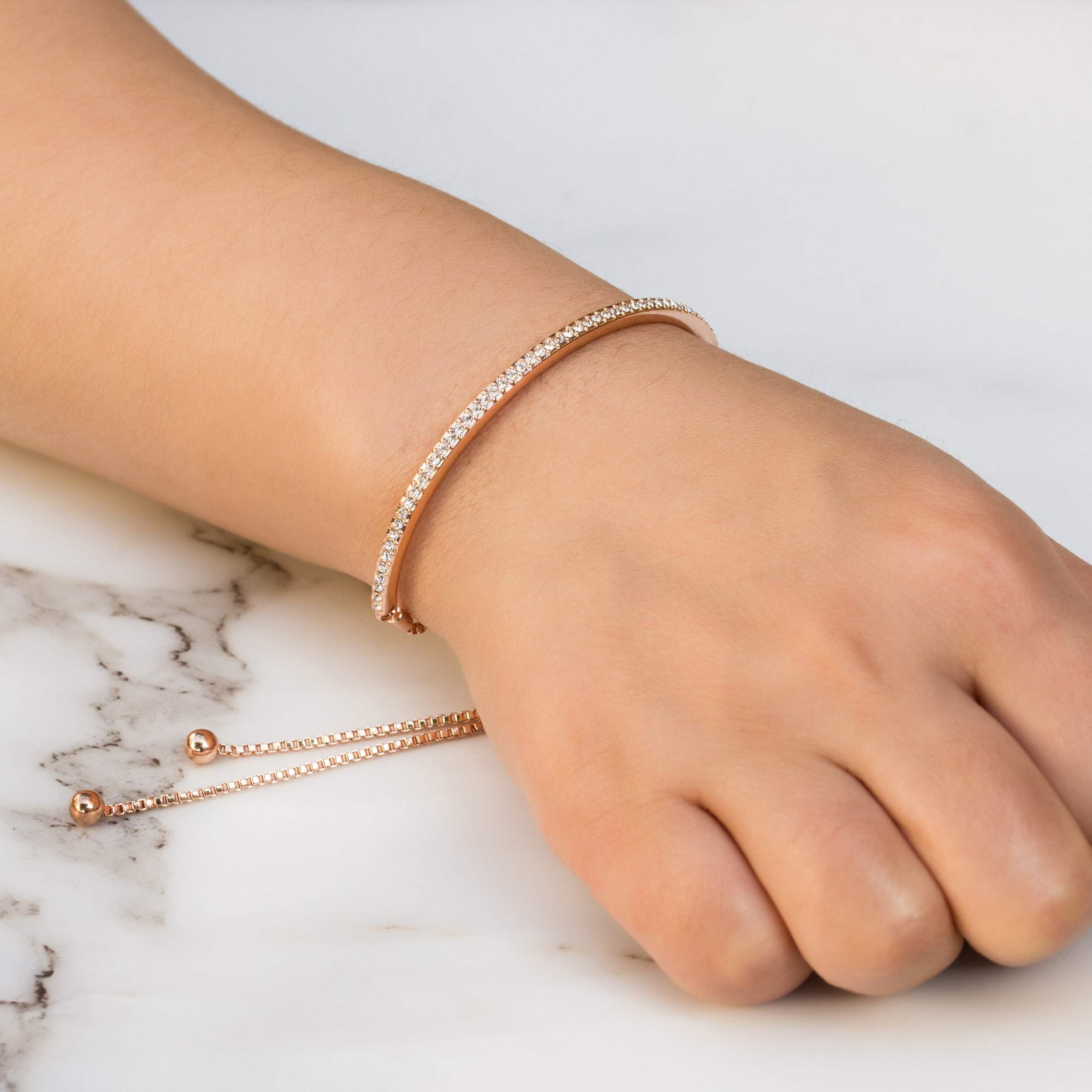 Philip Jones Rose Gold Plated Zircondia® Crystal Friendship Jewelry Set - Perfect Gift for Best Friends, Anniversaries & Special Occasions