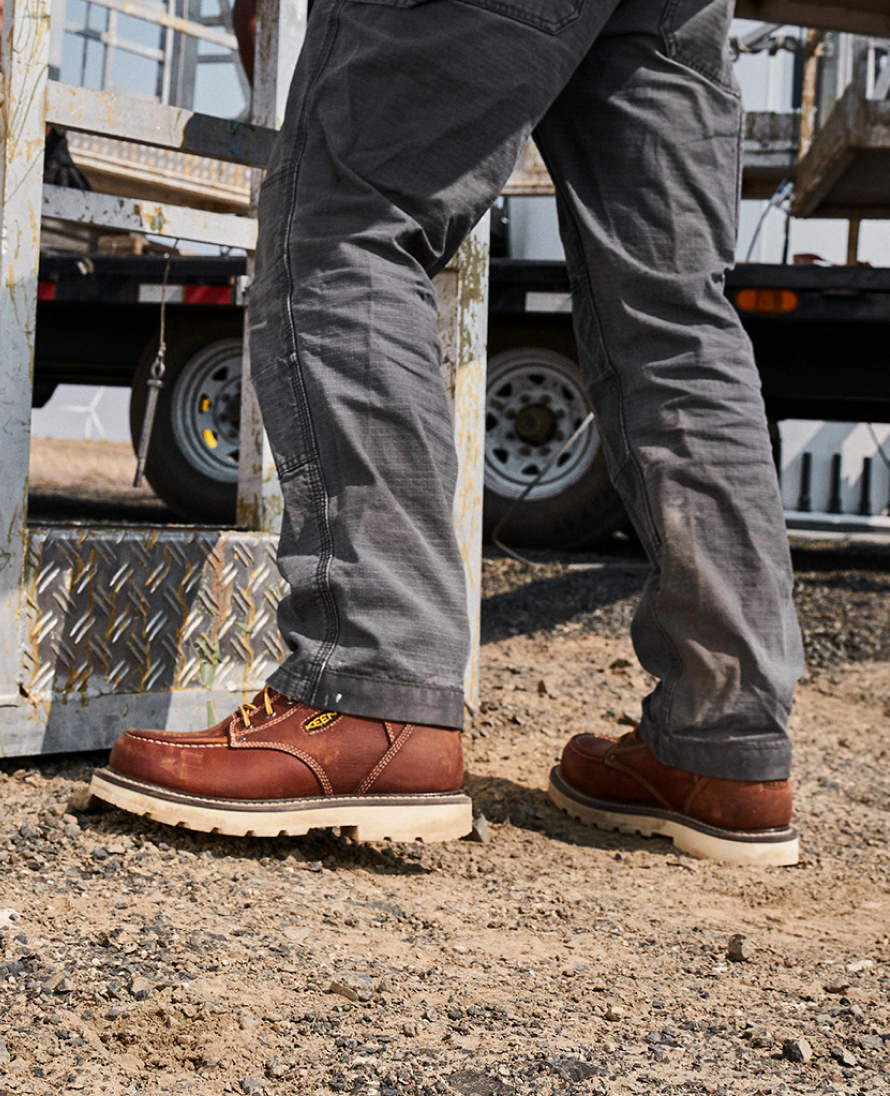 Men's Cincinnati 6 Waterproof 90° Heel Work Boot with Carbon Toe - Belgian/Sandshell - Durable Safety Boots for Construction, Outdoor & Heavy Duty Work