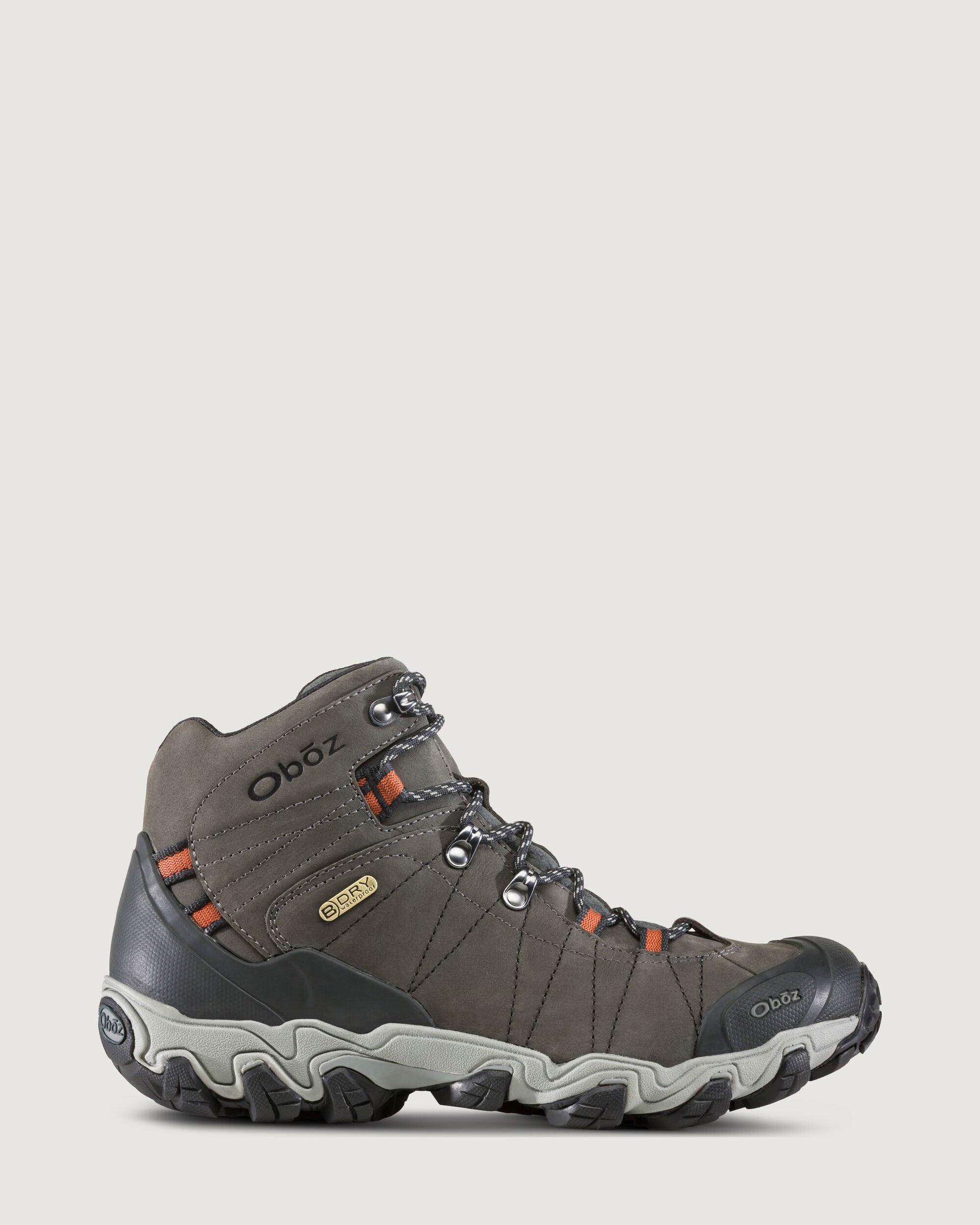 Men's Oboz Bridger Waterproof Mid Hiking Boots - Wide Width (Raven) - Durable Outdoor Footwear for Hiking, Trekking & Mountain Adventures