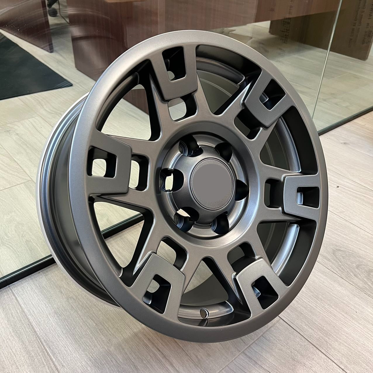 17 Inch Gunmetal Pro Style Alloy Wheels - Compatible with Toyota Tacoma, 4Runner, FJ Cruiser & Land Cruiser | Off-Road & Street Performance Upgrade for Trucks & SUVs