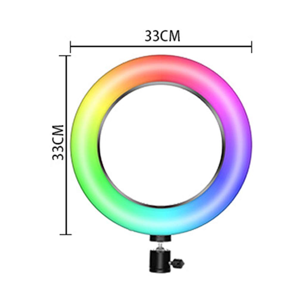 33CM RGB LED Ring Light with Stand & Phone Holder - Dimmable Fill Light for Live Streaming, Makeup, Photography, YouTube Videos & TikTok Content Creation