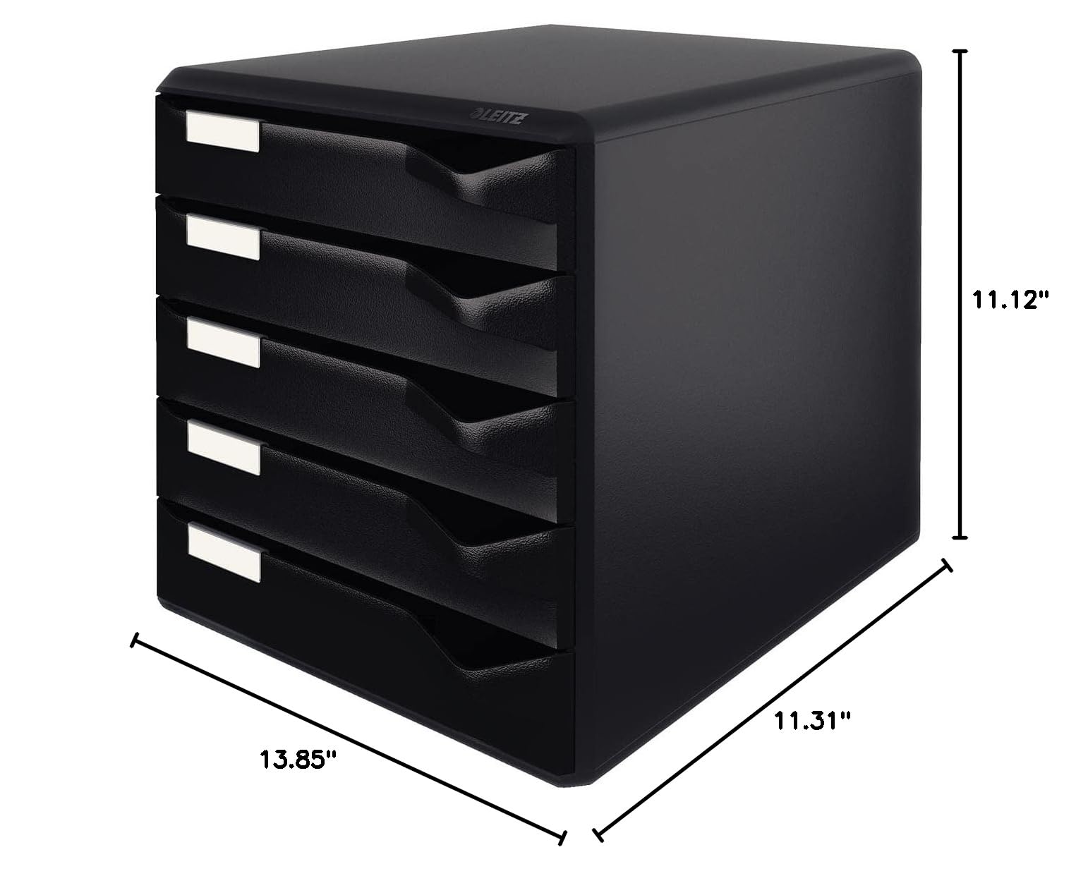 Leitz 5-Drawer A4 File Cabinet - Black Office Organizer with Document Storage | Perfect for Home Office, School & Workplace Organization