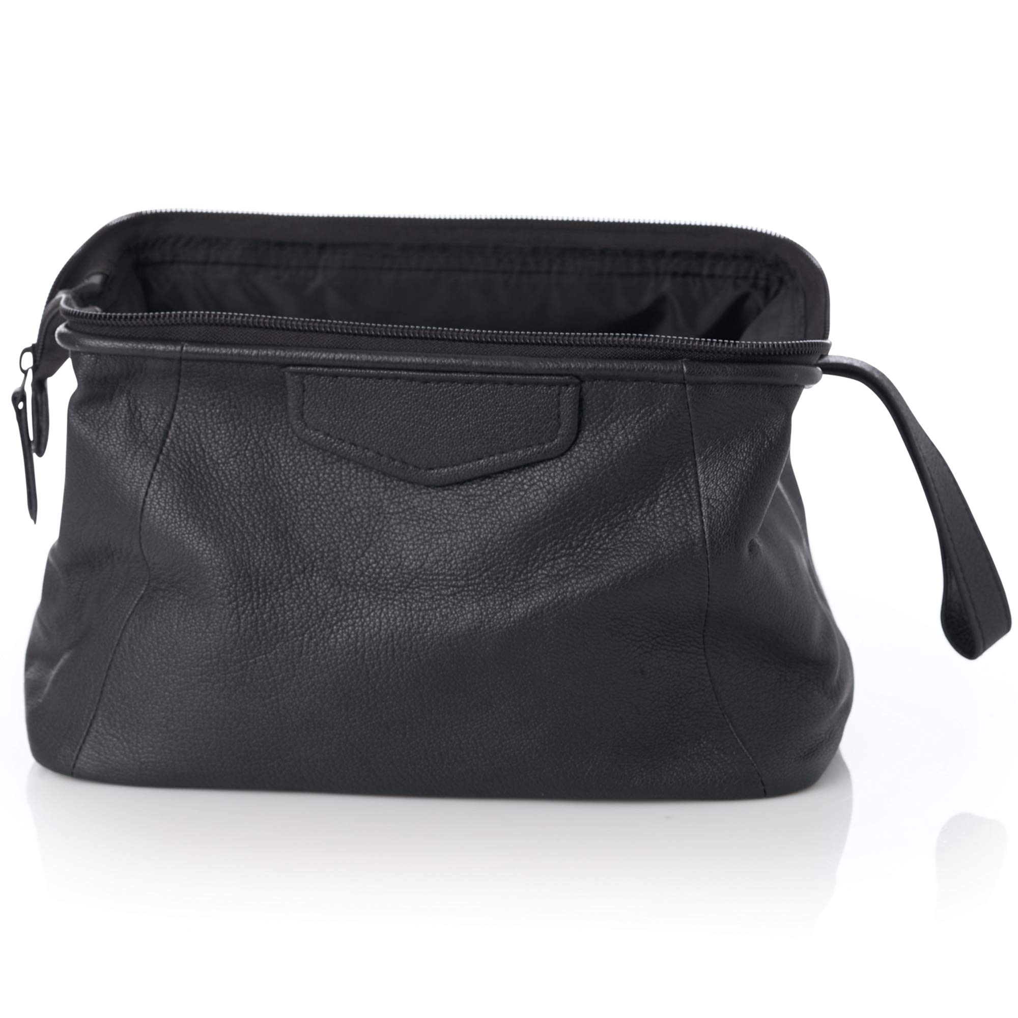 Premium Genuine Leather Dopp Kit - Alpine Swiss Lauter Toiletry Bag for Men, Travel Shaving Kit with Multiple Pockets, Ideal for Business Trips, Gym, Camping & Weekend Getaways