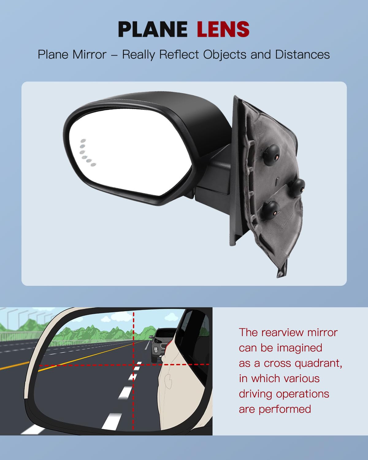 Black Left Side View Mirror with Puddle Lights, Chrome Turn Signal, Power Adjustment & Heated Manual Folding - Compatible with 2007-2013 Chevy Avalanche, Suburban 1500/2500 & GMC Sierra 1500 - Perfect for Night Driving and Enhanced Safety