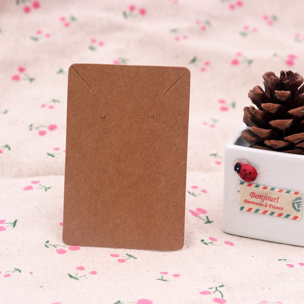 100pcs Kraft Paper Earring & Necklace Display Cards - Blank Jewelry Packaging Cards with Hooks for Earrings Organizer, Necklace Holder - Perfect for Boutique, Craft Shows & Retail Jewelry Displays