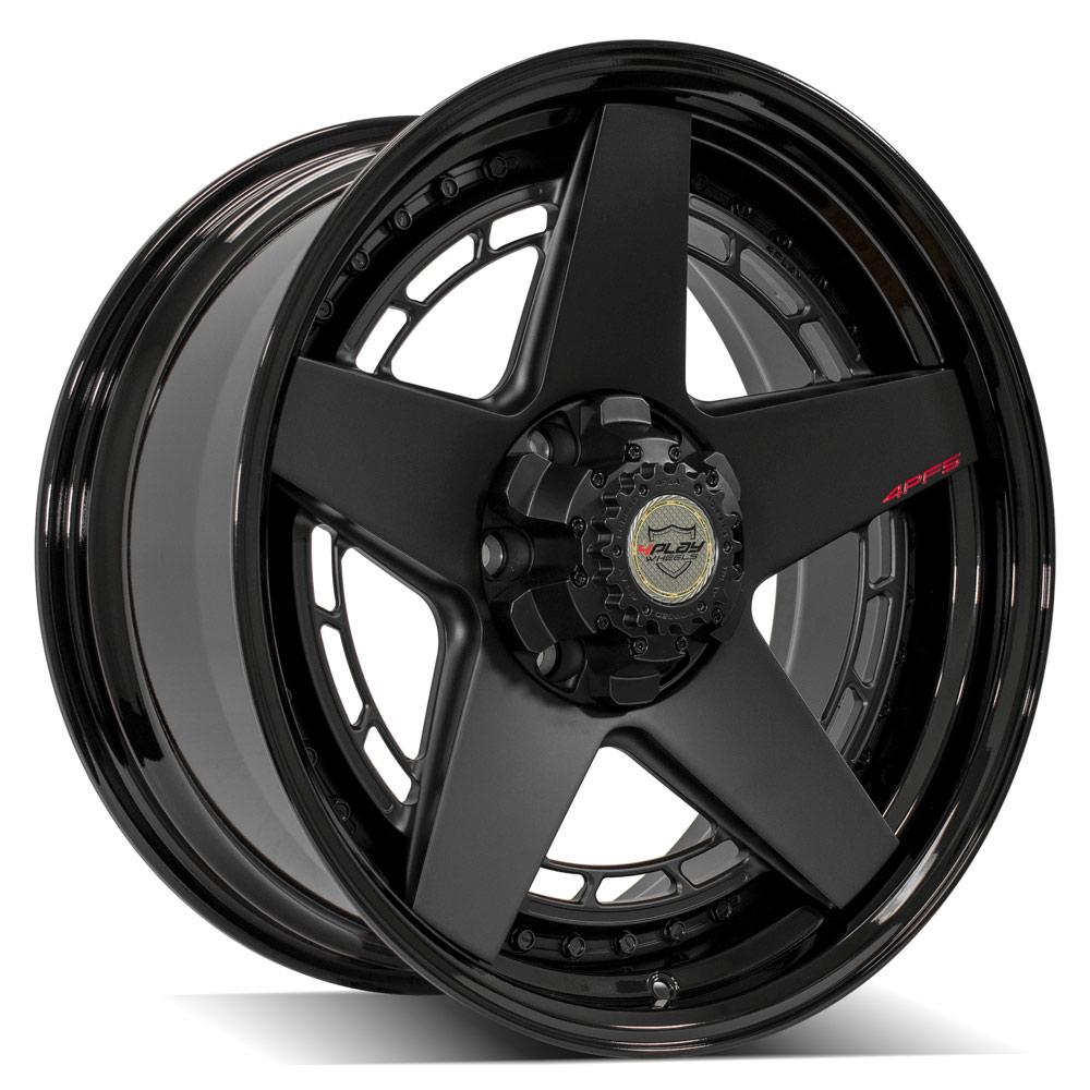 4Play Forged Series 4PF5 Matte Black Wheels 20x9.0 0 Offset 6x135/6x139.7mm Bolt Pattern 106.1mm Hub - Perfect for Ford F150, Chevy Silverado & Off-Road Trucks