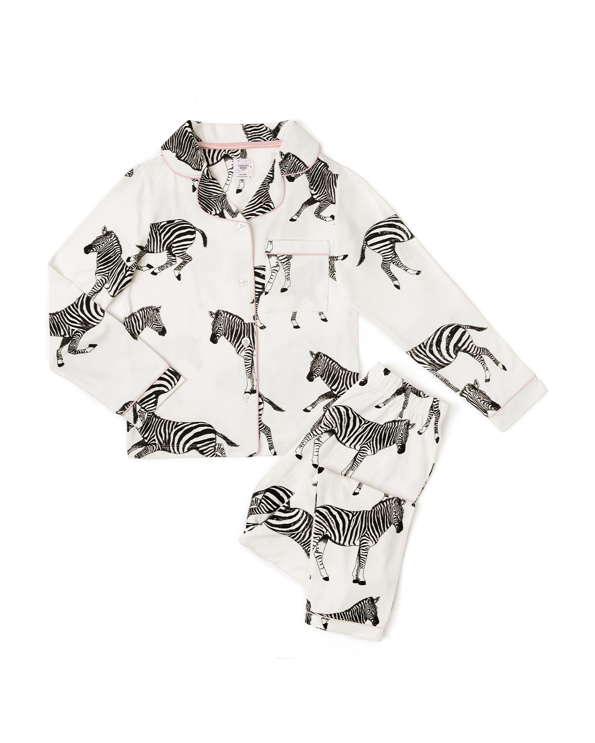 Kids Zebra Print Long Sleeve Pajama Set - Soft & Comfortable Sleepwear for Boys & Girls - Perfect for Bedtime, Lounging & Sleepovers