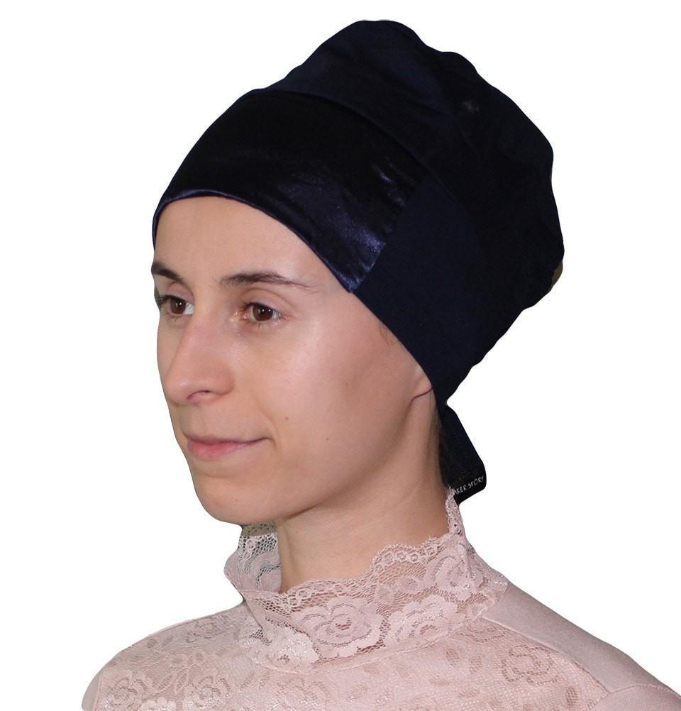 Aker Satin Bonnet Underscarf for Women - Midnight Blue Silk-Like Hair Wrap for Sleeping & Protective Styling