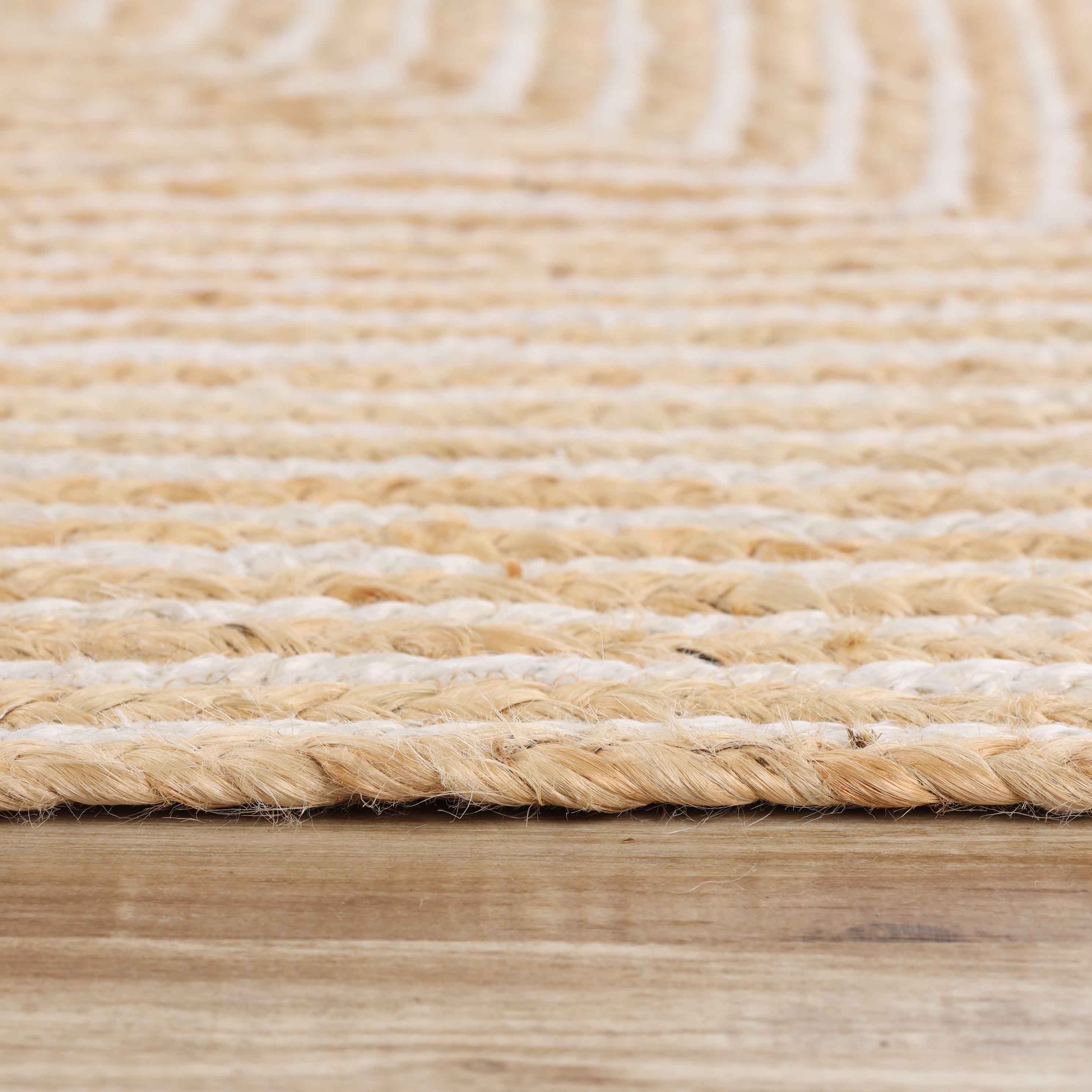 Braided Jute Reversible Handwoven Rug - Natural Fiber Indoor/Outdoor Area Rug for Living Room, Bedroom, Patio & Deck - Eco-Friendly Home Decor