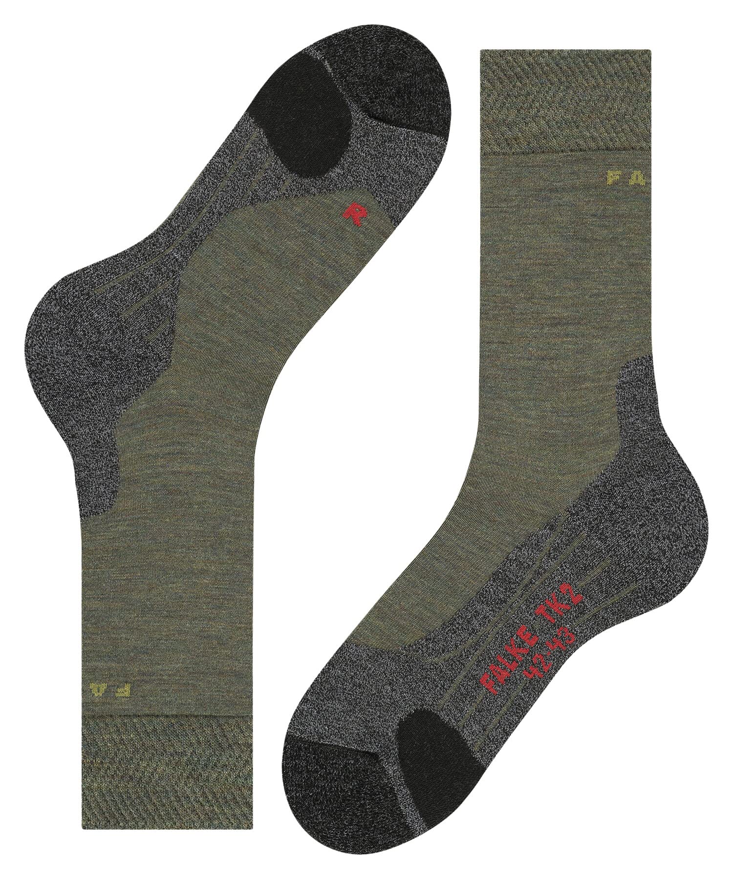 FALKE Men's Trekking 2 Melange Hiking Socks - Ivy Green for Outdoor Adventures & Mountain Climbing