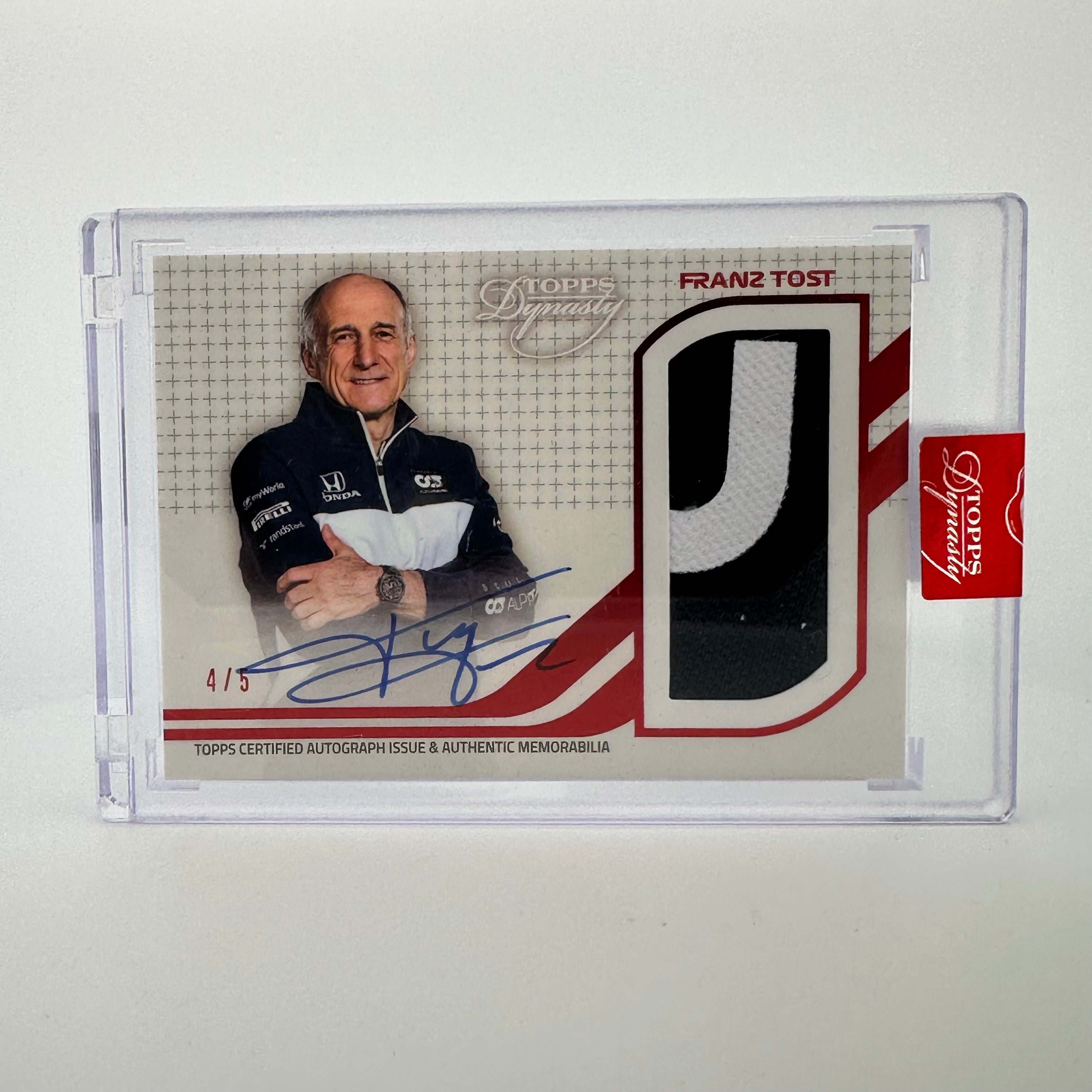 2021 Dynasty Franz Tost Autograph Patch #DAP FTII - 4/5 Red - Perfect for F1 Memorabilia Collectors and Racing Fans Display