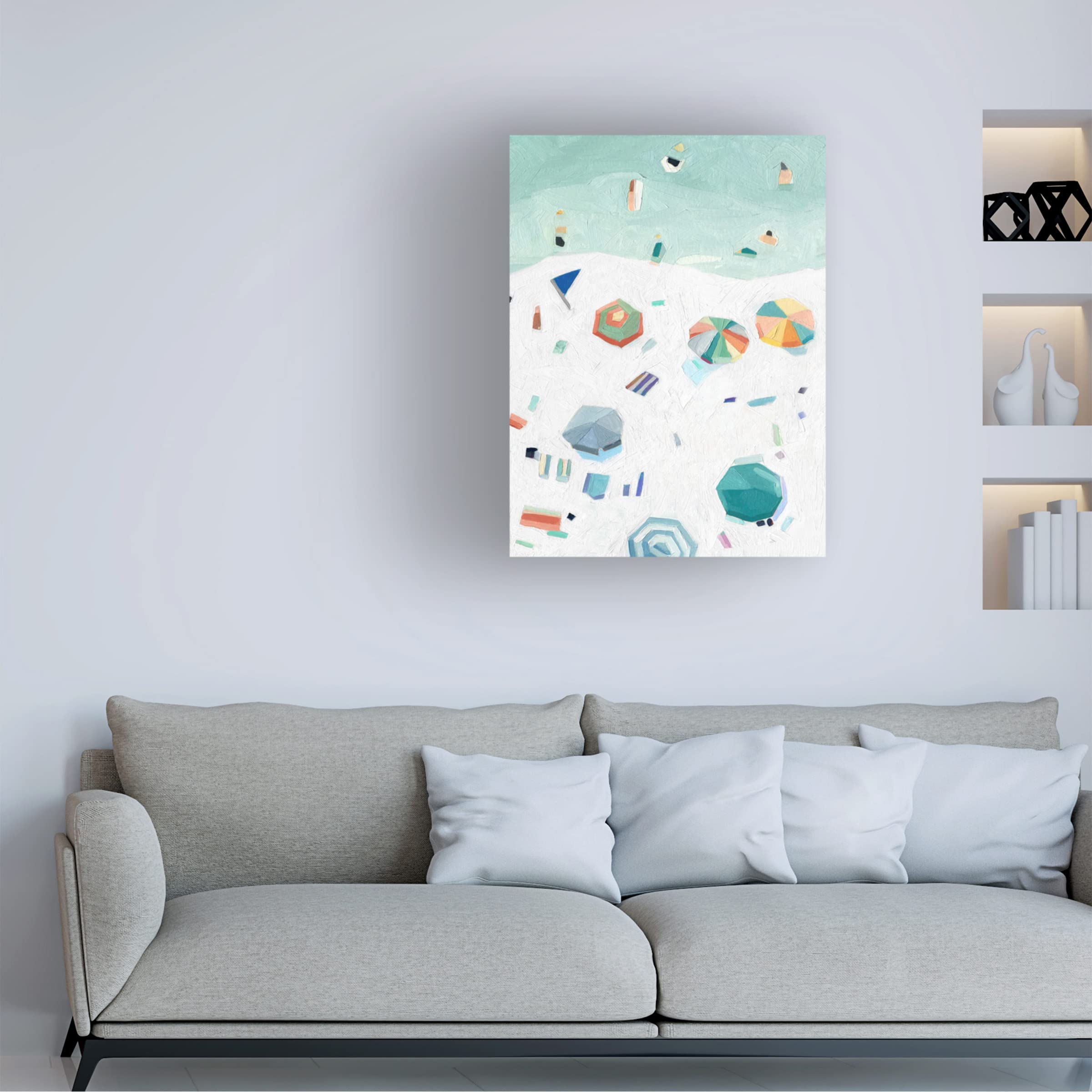 Emma Scarvey 'Beach Vista II' Canvas Wall Art Print - Coastal Landscape Painting for Living Room, Bedroom & Office Decor