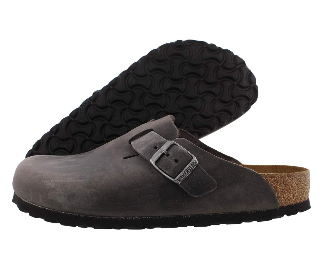 Birkenstock Women's Boston SFB Iron Oiled Leather Clogs Size 36 Regular (US) | Comfortable Slip-On Shoes for Home, Office & Casual Wear
