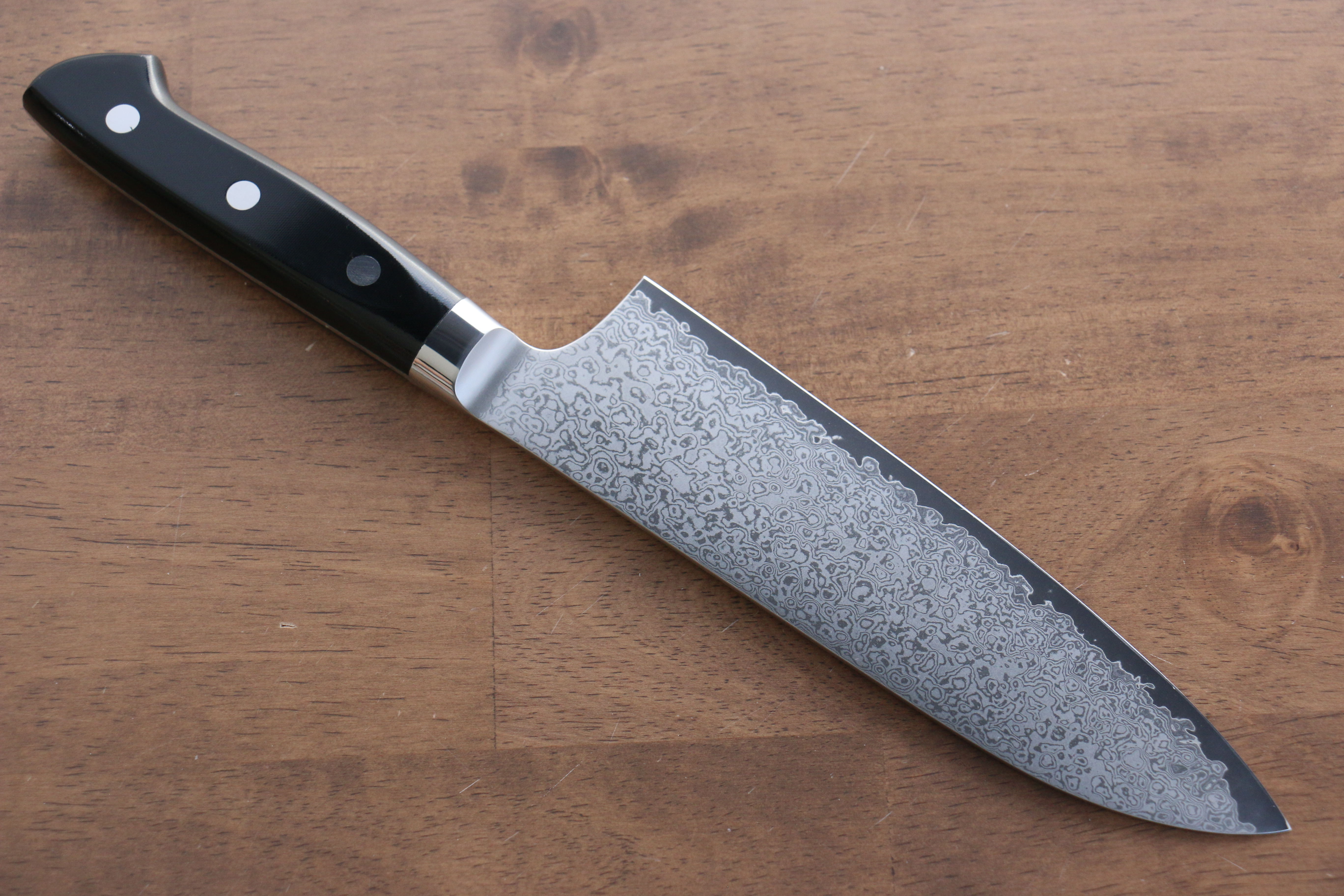 Premium Seisuke VG10 33-Layer Damascus Santoku Knife 170mm with Micarta Handle - Perfect for Slicing, Dicing & Chopping Vegetables, Meat & Fish