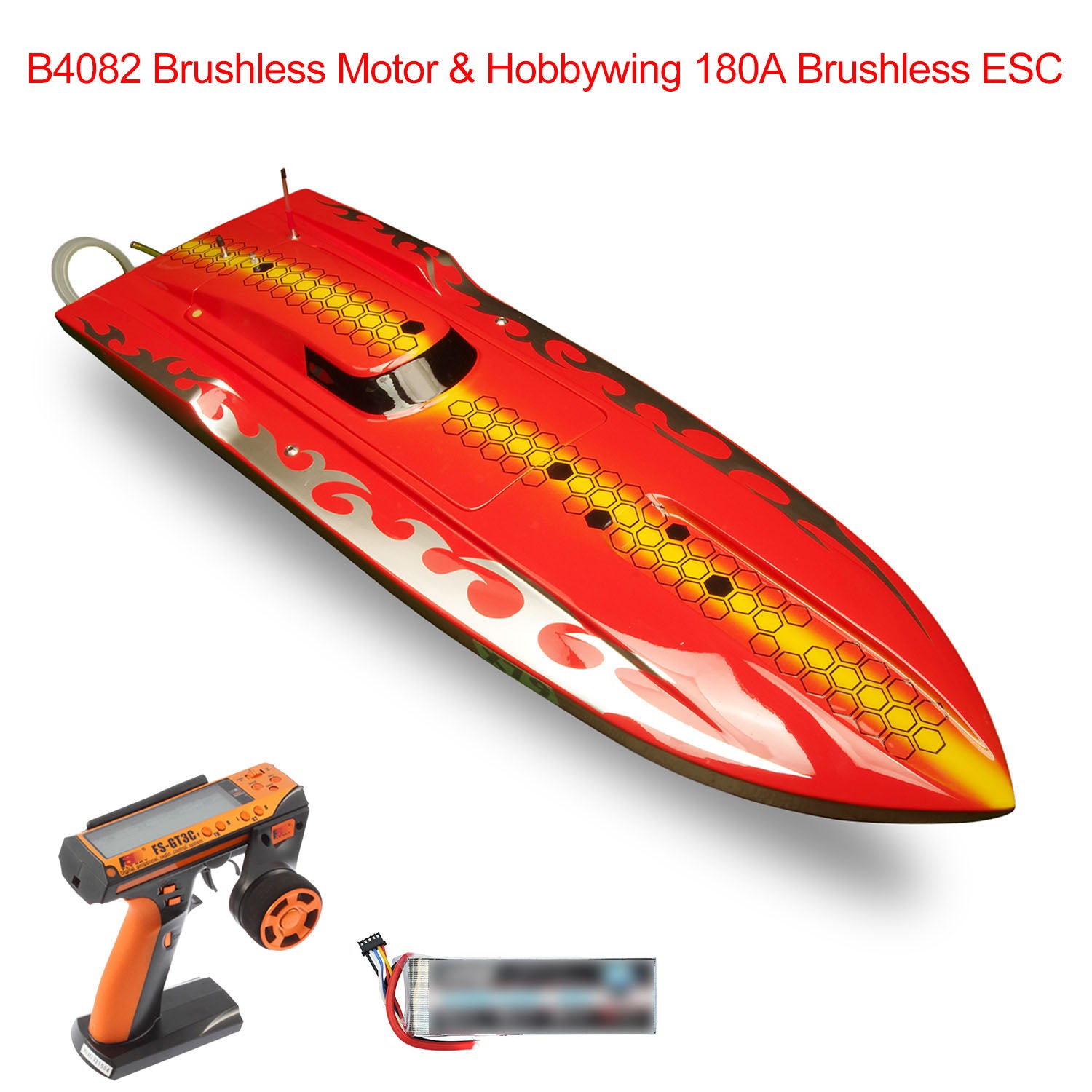 DTRC X79 High Speed RC Racing Boat - Fiber Glass Remote Control Watercraft with 4082 Brushless Motor, 180A Waterproof ESC & Servo Battery - Perfect for Pool, Lake & Ocean Racing