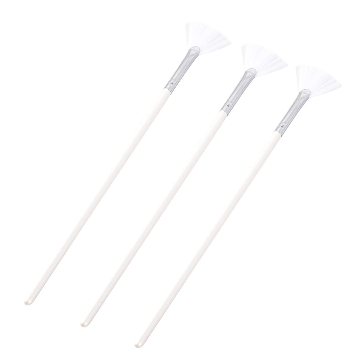 3pcs Soft Fan-Shaped Facial Mask Applicator with Long Handle - DIY Cosmetic Brush for Peel-Off & Sheet Masks - Perfect for At-Home Spa & Skincare Routine
